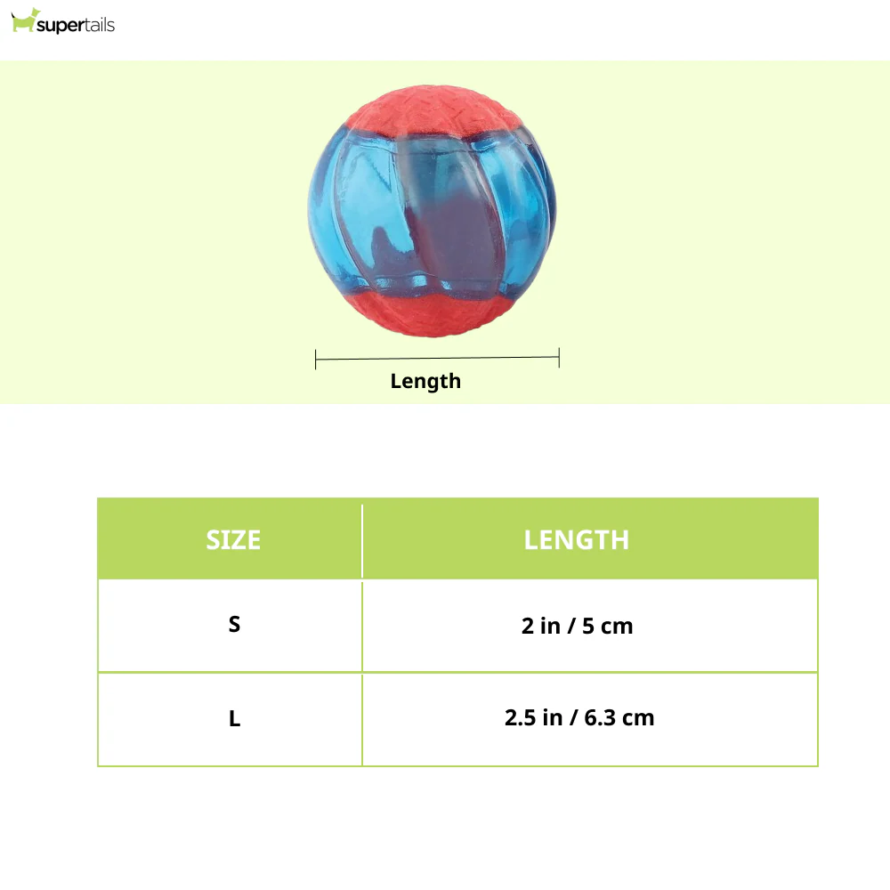 Zeus Squeaker & Glow DUO Ball for Dogs (Blue) - Image 2