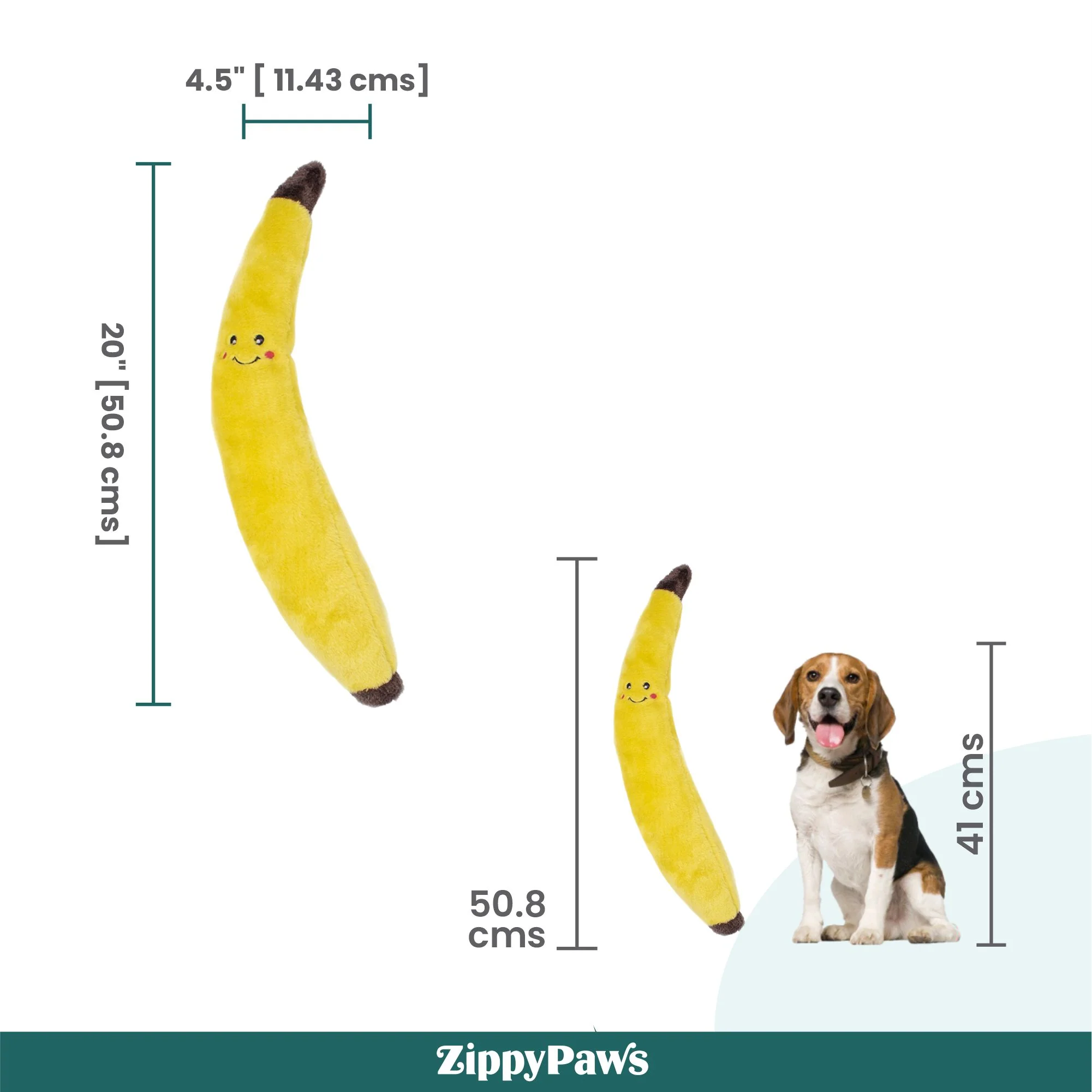 Zippy Paws Banana Jigglerz Plush Toy for Dogs - Image 3