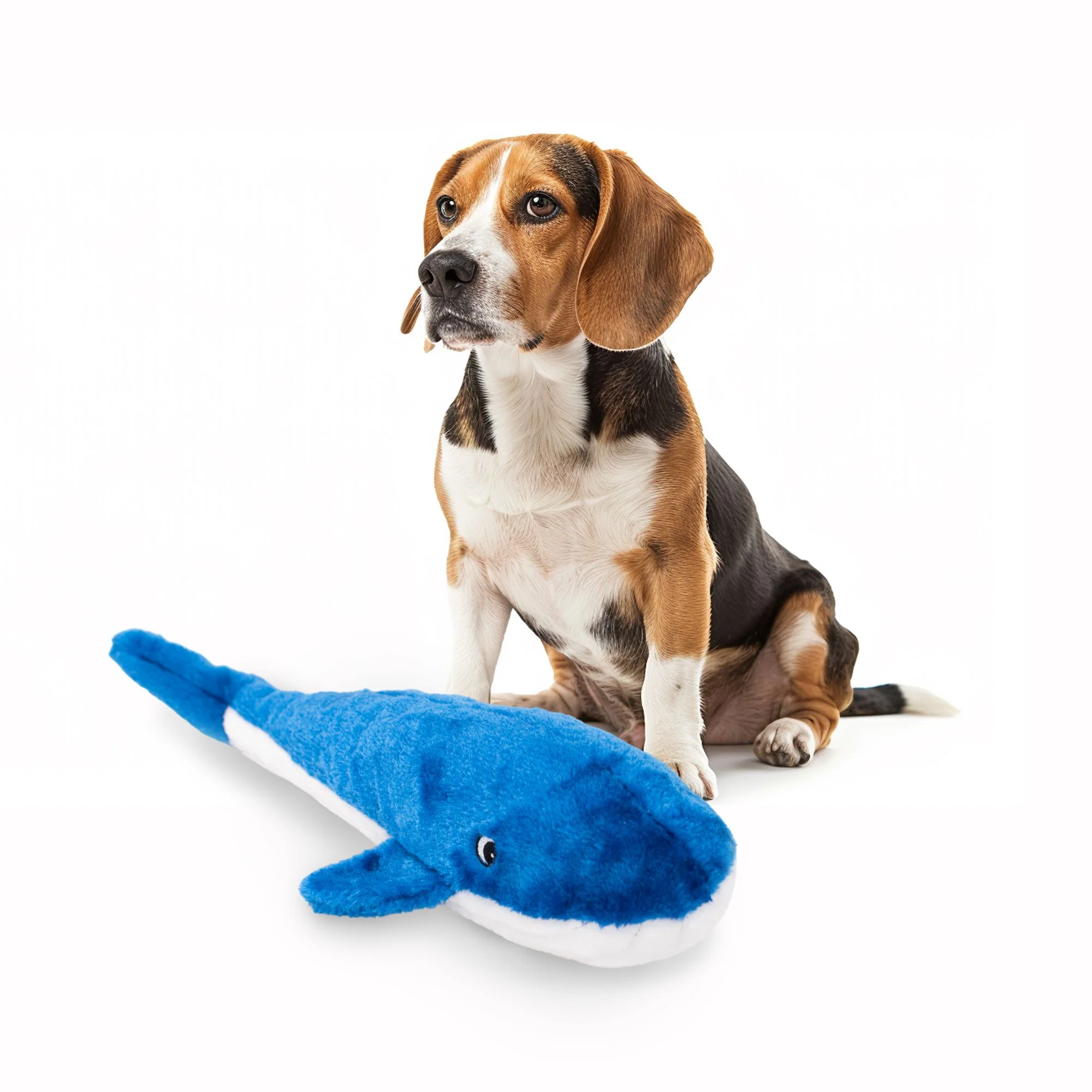 Zippy Paws Blue Whale Jigglerz Plush Toy for Dogs - Image 7