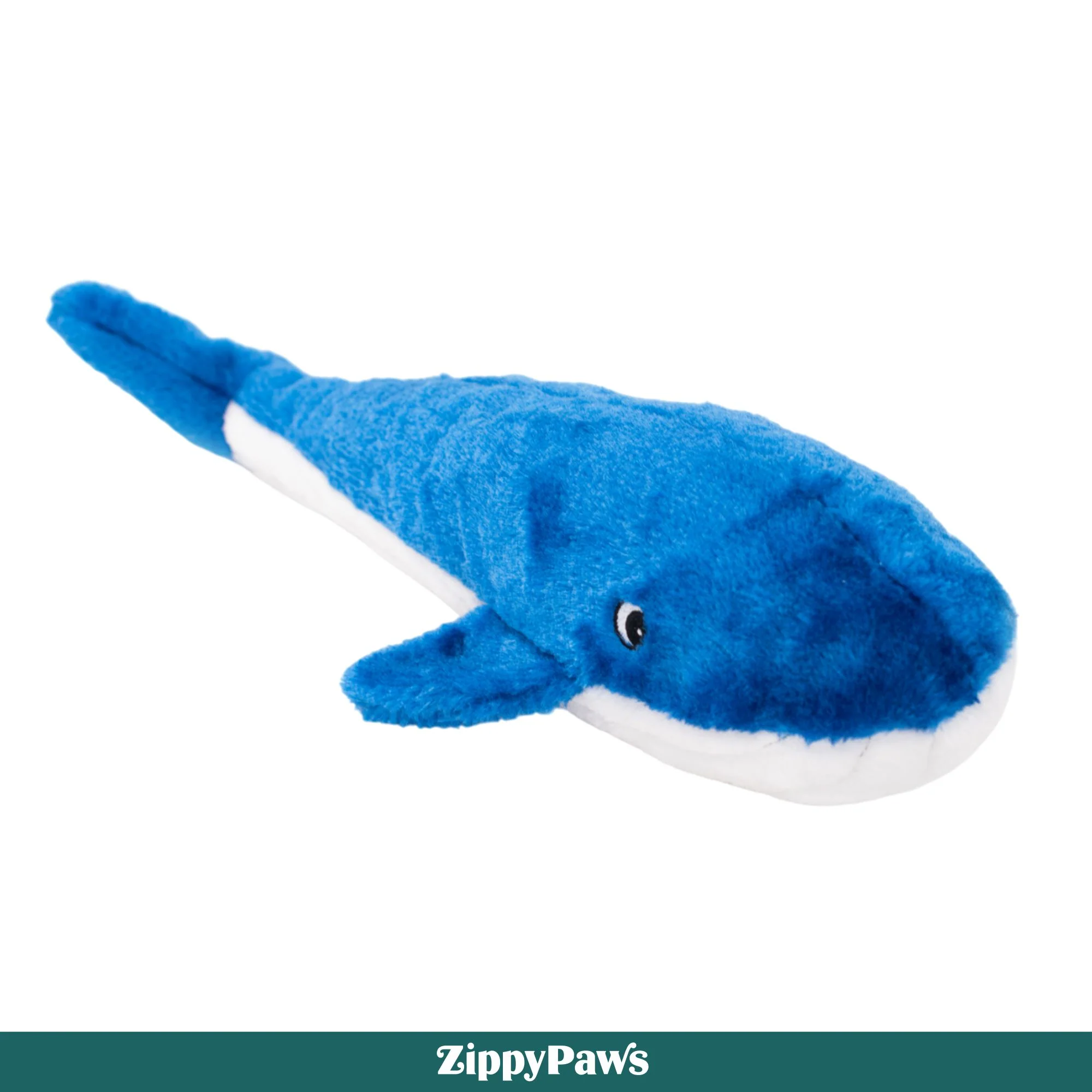 Zippy Paws Blue Whale Jigglerz Plush Toy for Dogs - Image 8