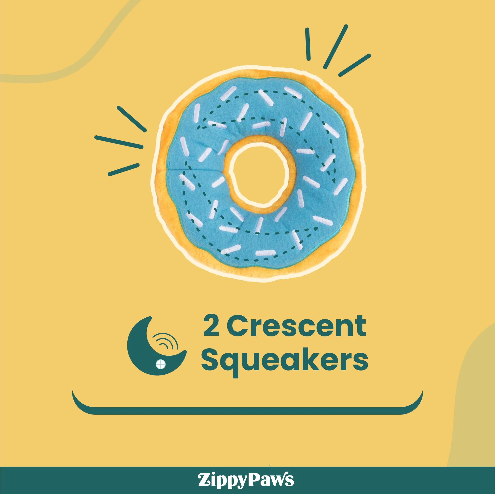 Zippy Paws Blueberry Donutz Plush Toy for Dogs - Image 3