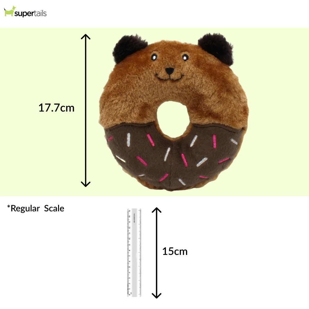 Zippy Paws Buddies Bear Donutz Plush Toy for Dogs - Image 2