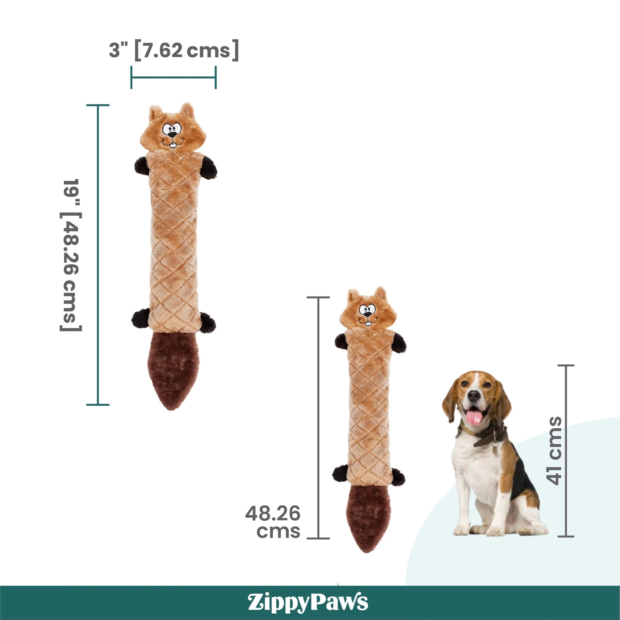Zippy Paws Chipmunk Jigglerz Plush Toy for Dogs - Image 2