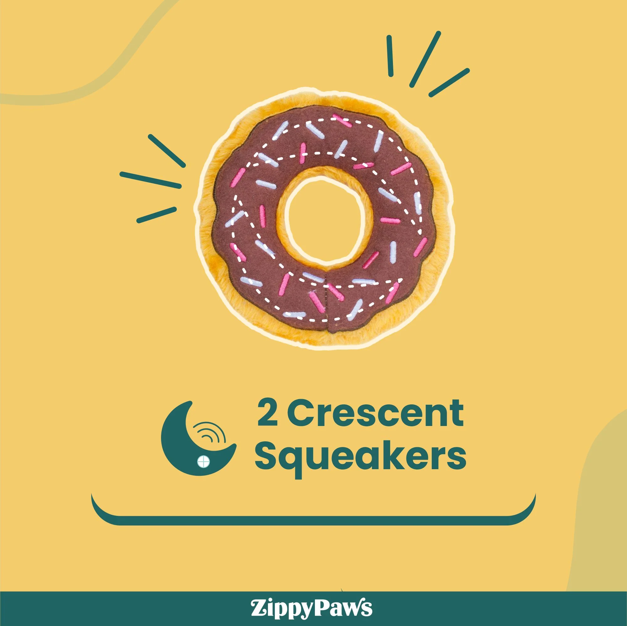 Zippy Paws Chocolate Donutz Plush Toy for Dogs - Image 3
