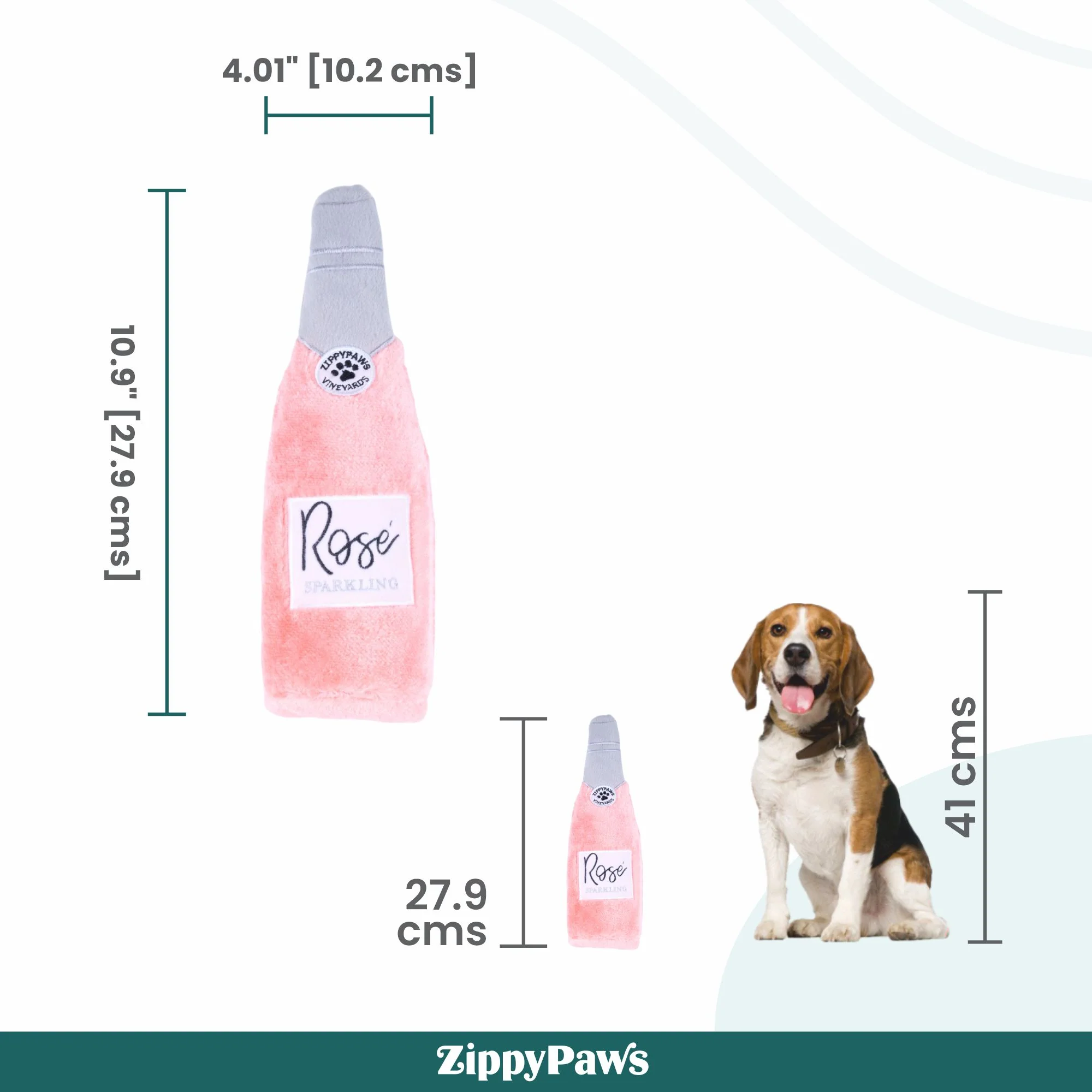 Zippy Paws Happy Hour Rose Crusherz Plush Toy for Dogs - Image 3
