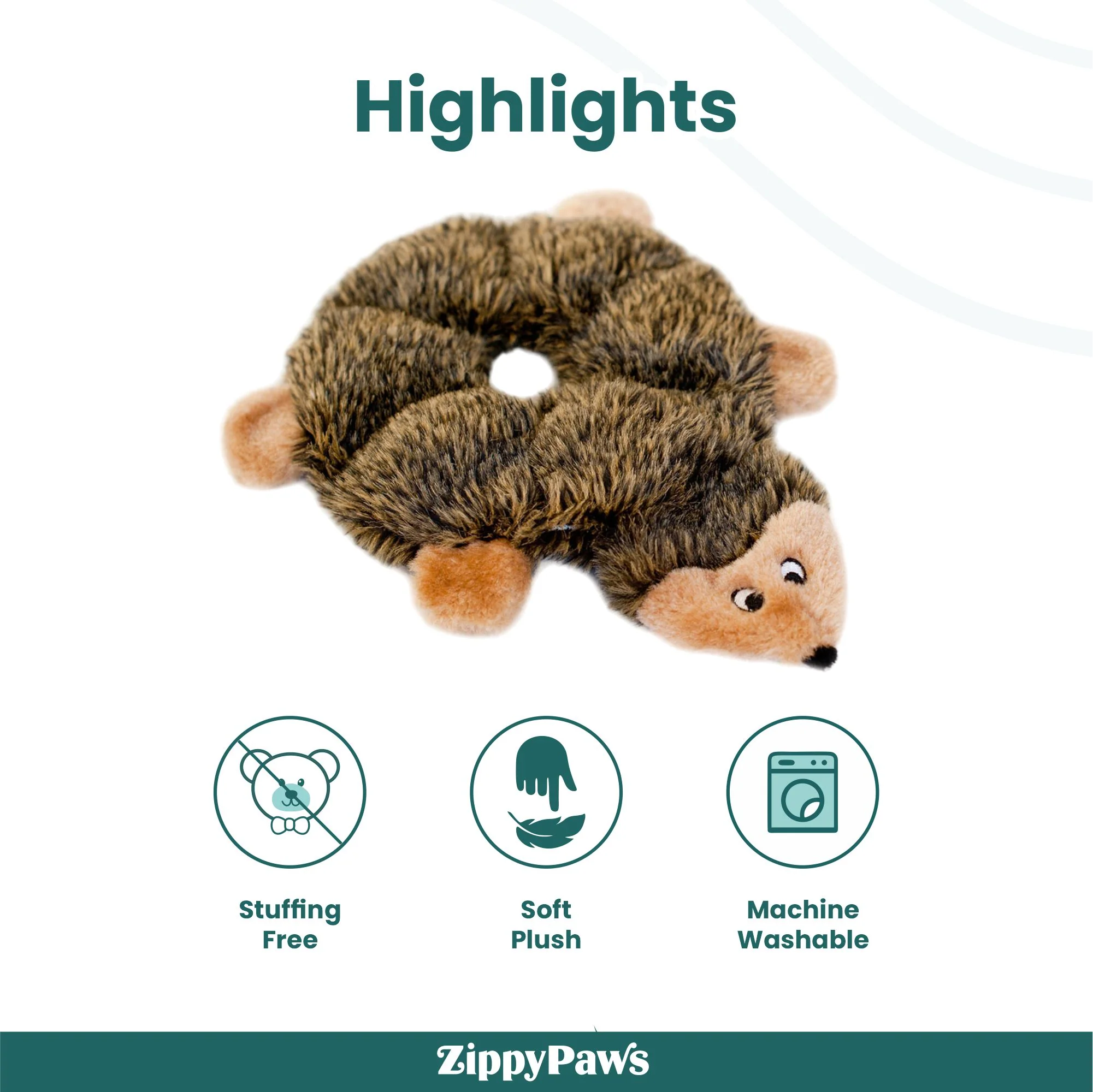 Zippy Paws Loopy Hedgehog Plush Toy for Dogs - Image 5