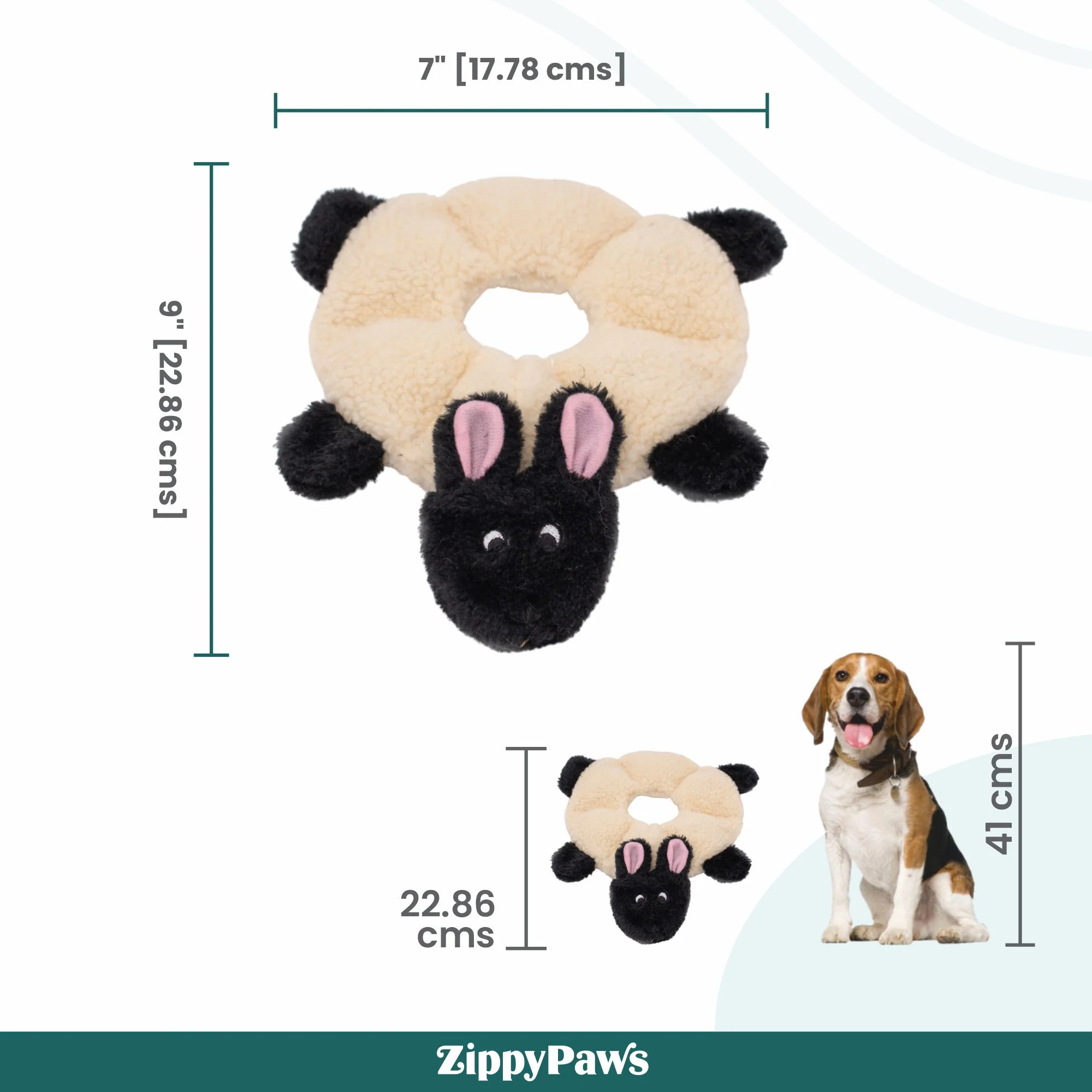 Zippy Paws Loopy Sheep Plush Toy for Dogs - Image 6