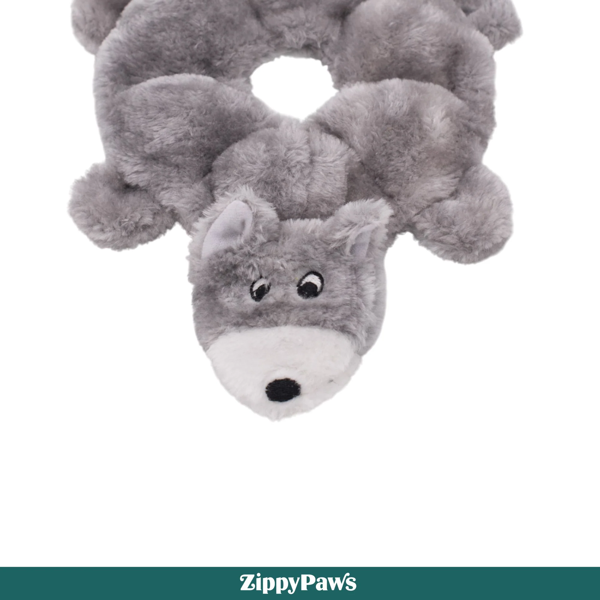 Zippy Paws Loopy Wolf Plush Toy for Dogs - Image 7