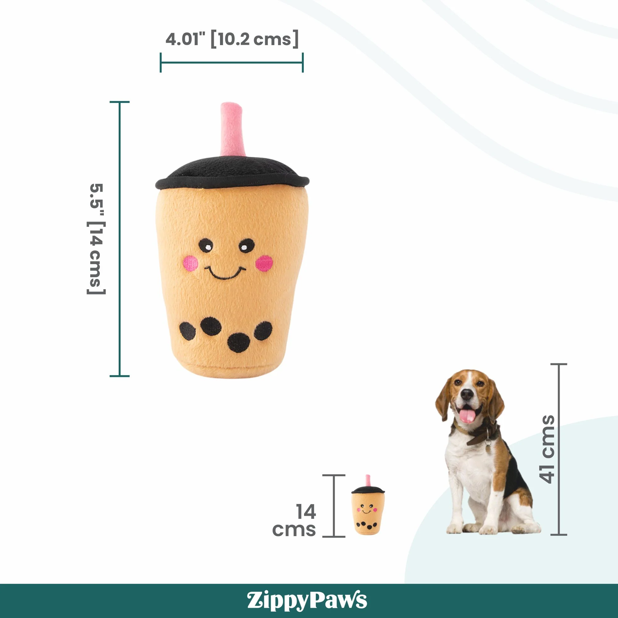 Zippy Paws NomNomz Boba Milk Tea Plush Toy for Dogs - Image 4