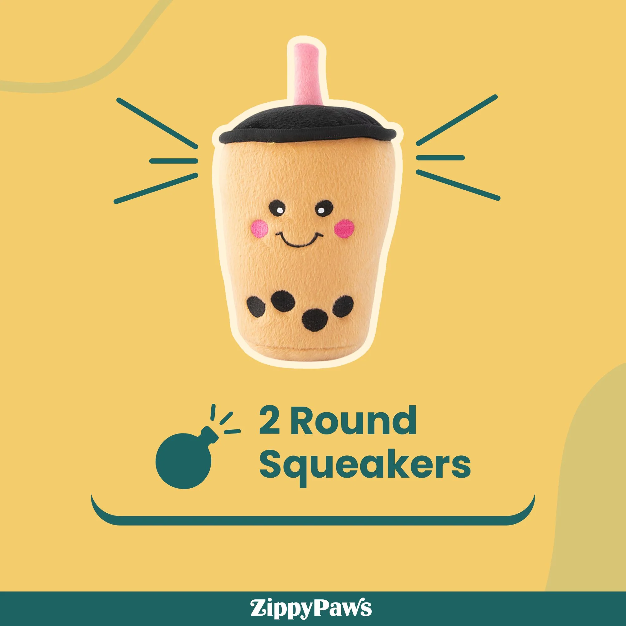 Zippy Paws NomNomz Boba Milk Tea Plush Toy for Dogs - Image 5