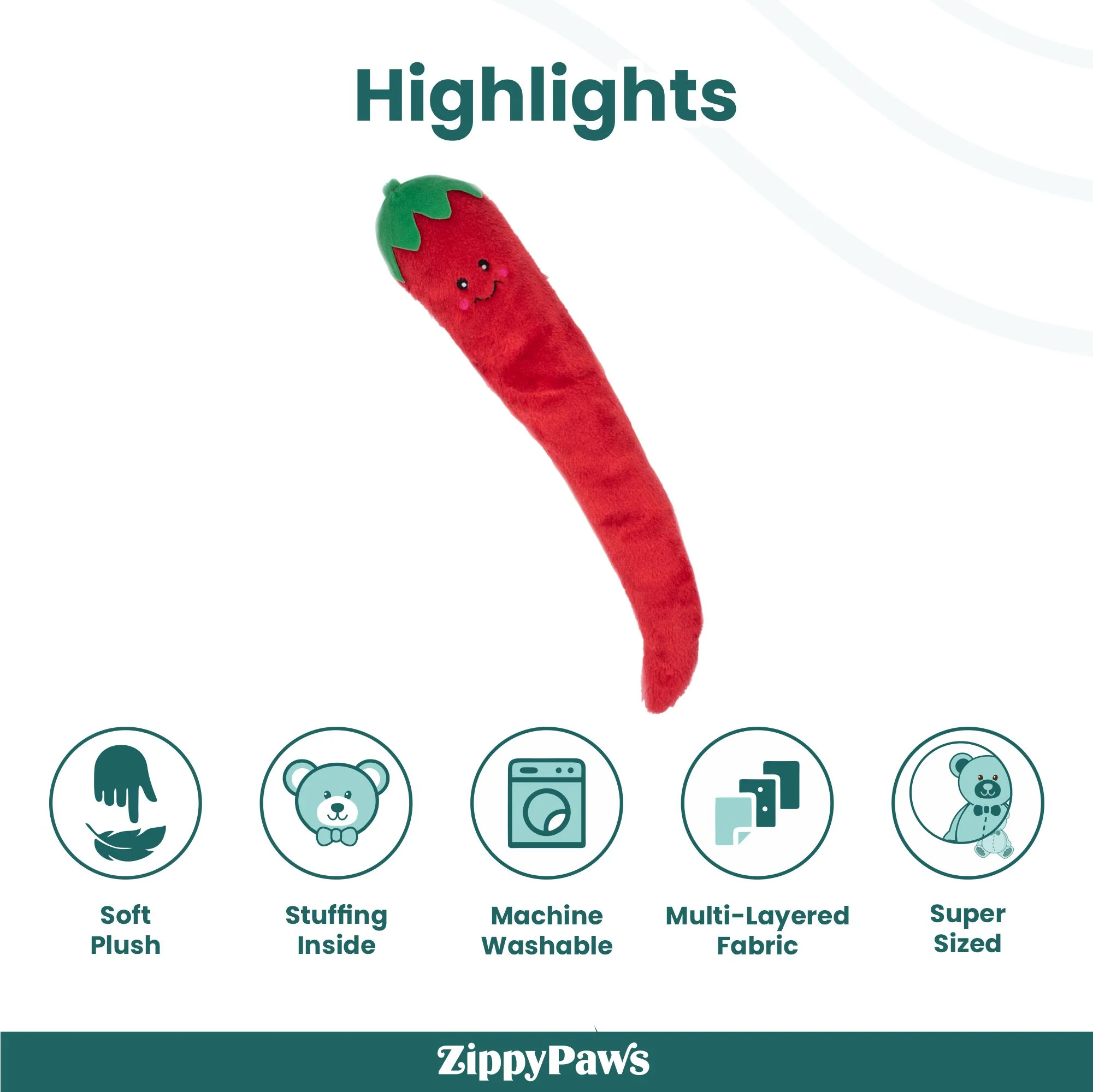 Zippy Paws Pepper Jigglerz Plush Toy for Dogs - Image 5
