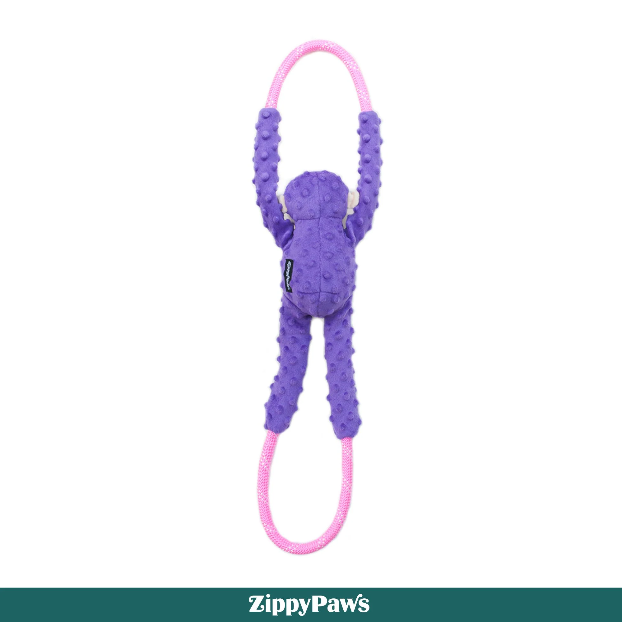 Zippy Paws RopeTugz Monkey Purple Plush Toy for Dogs - Image 7