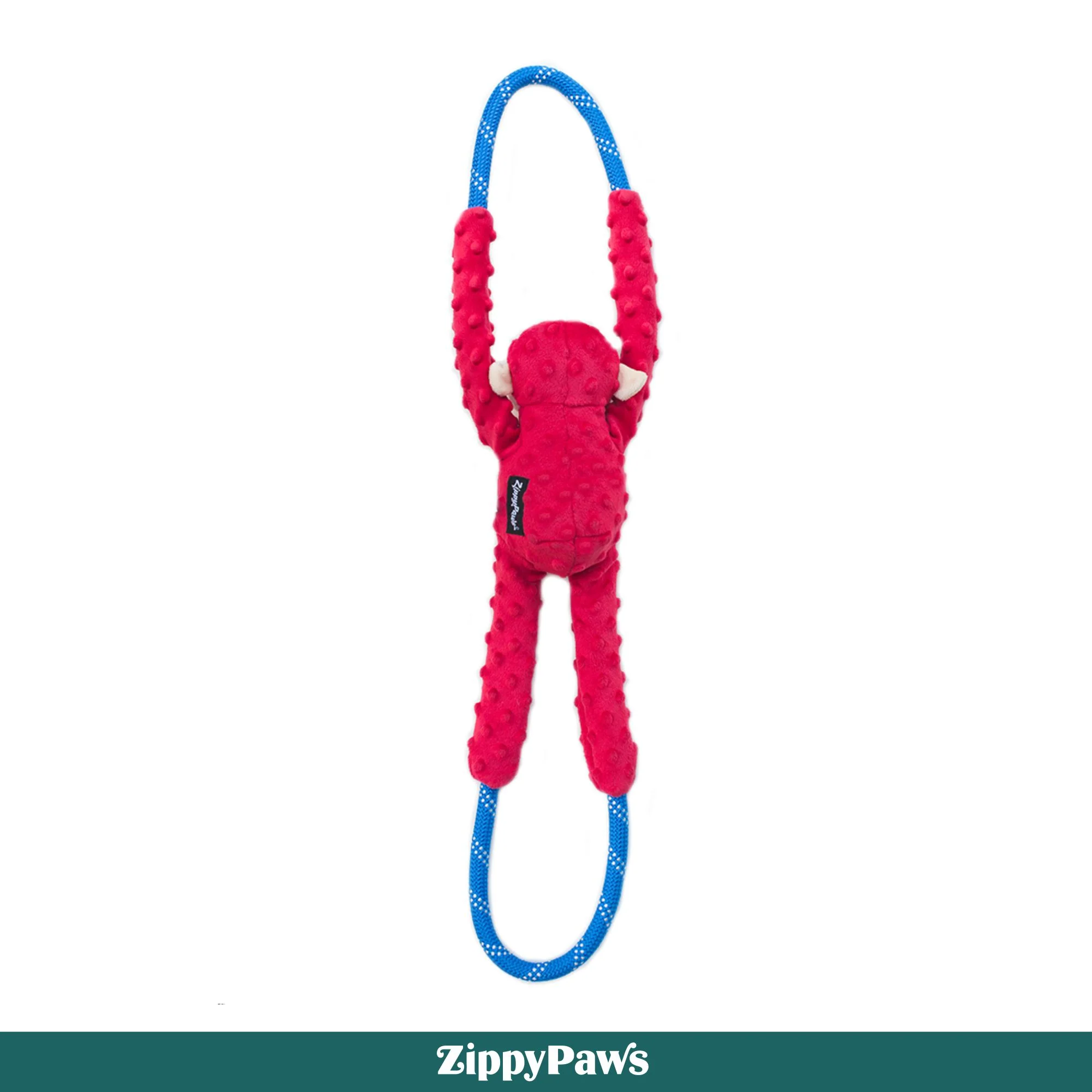 Zippy Paws RopeTugz Monkey Red Plush Toy for Dogs - Image 8