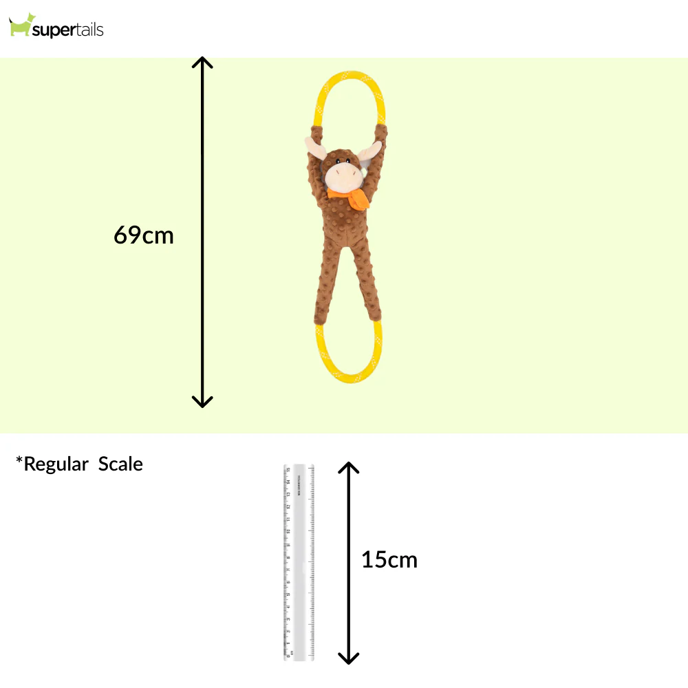 Zippy Paws RopeTugz Moose Plush Toy for Dogs - Image 2