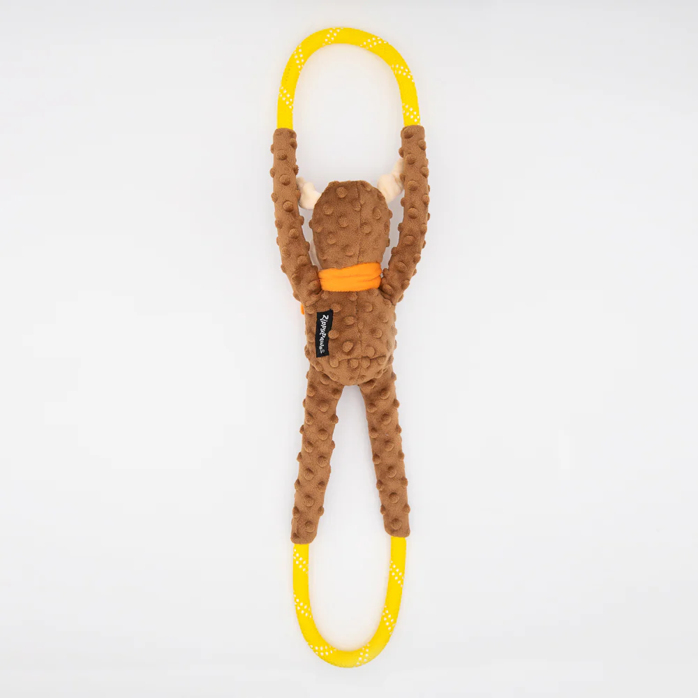 Zippy Paws RopeTugz Moose Plush Toy for Dogs - Image 3