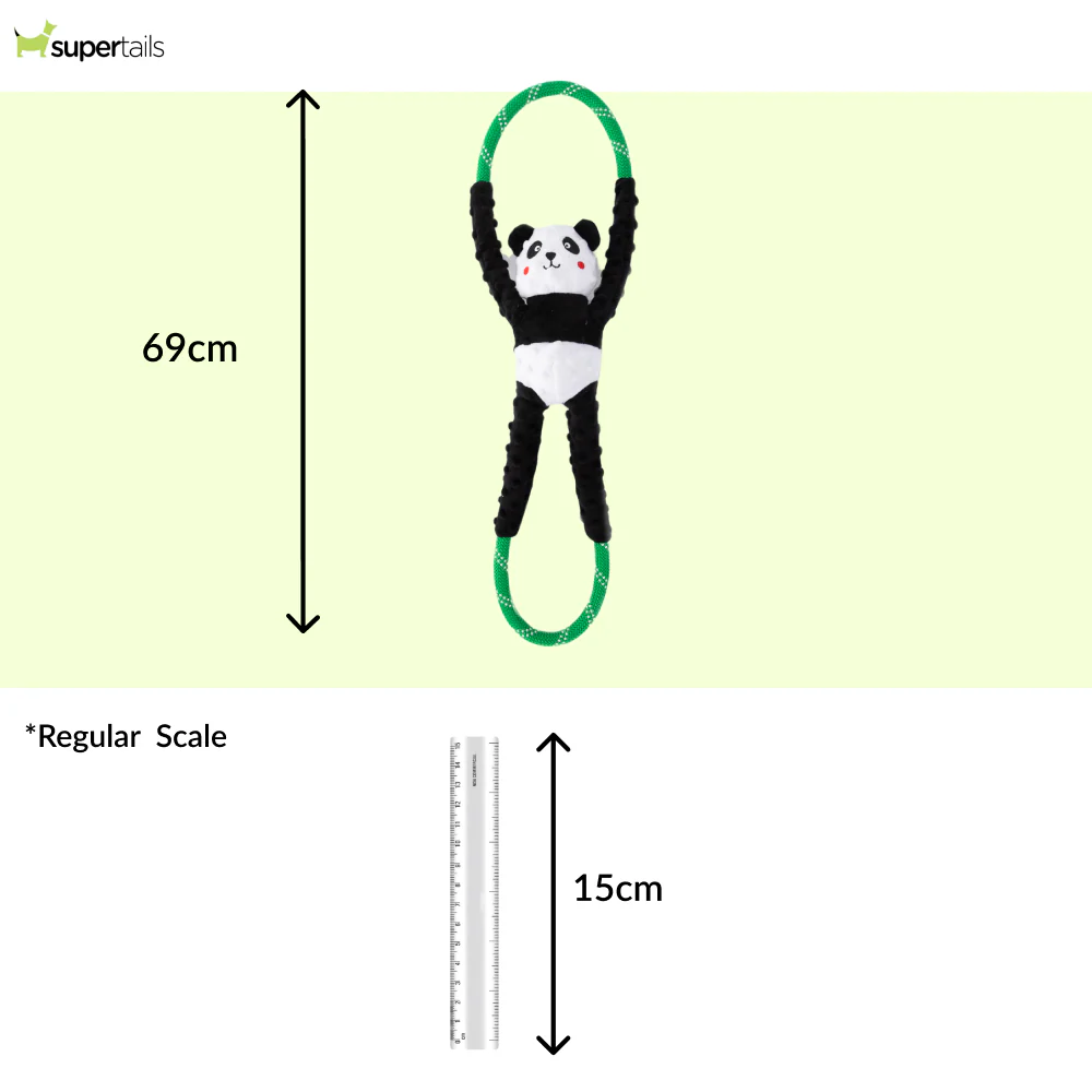 Zippy Paws RopeTugz Panda Plush Toy for Dogs - Image 2