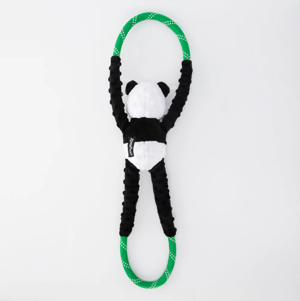 Zippy Paws RopeTugz Panda Plush Toy for Dogs - Image 3