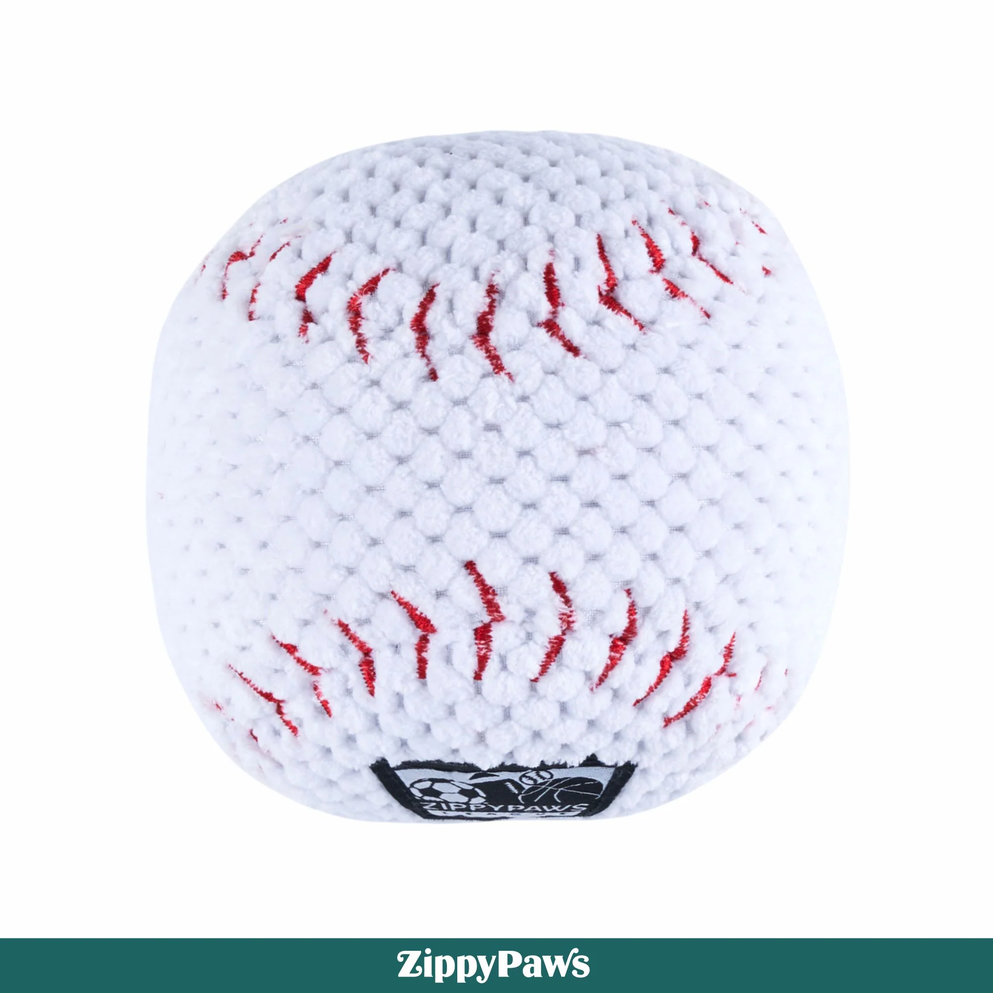 Zippy Paws SportsBallz Baseball Plush Toy for Dogs - Image 8