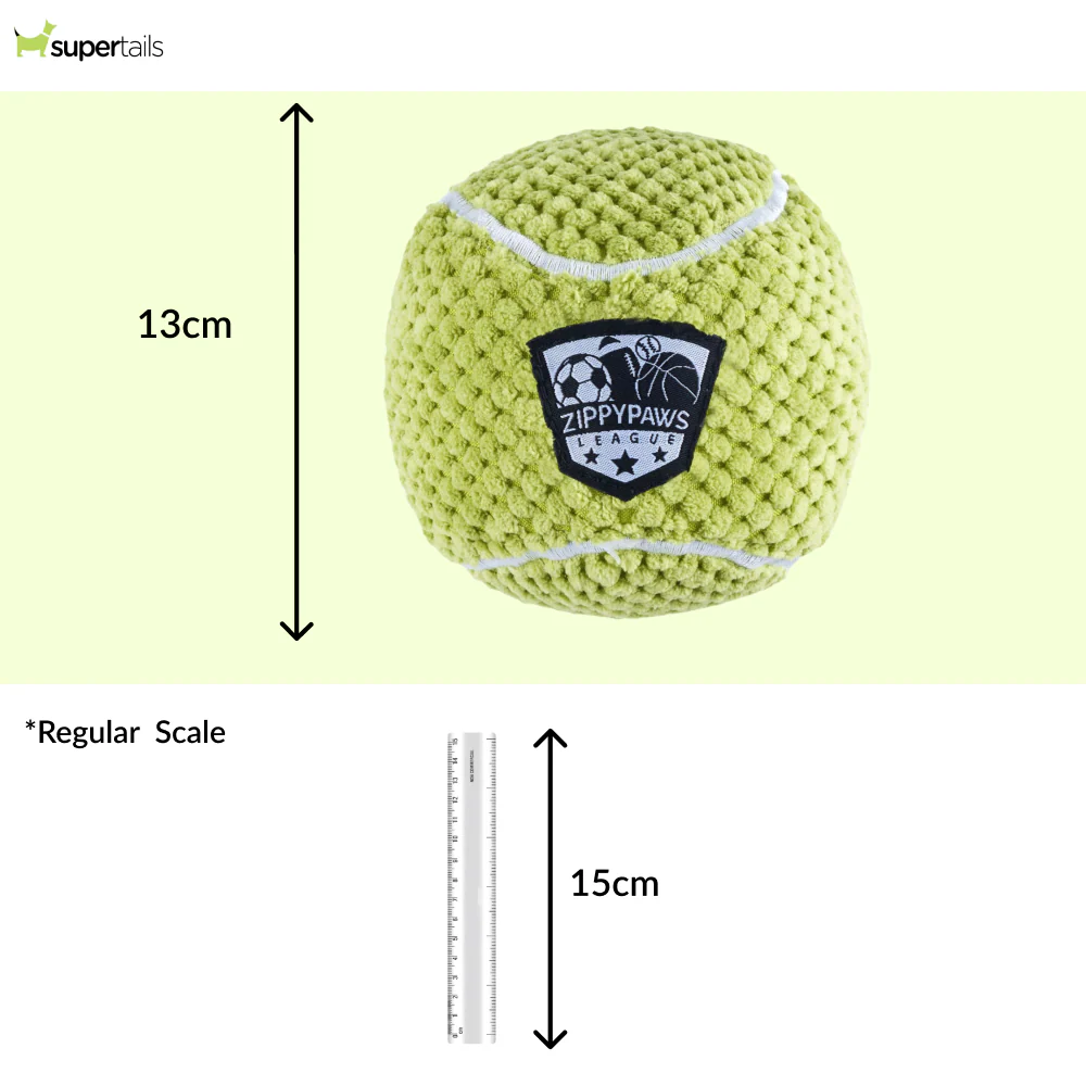 Zippy Paws SportsBallz Tennis Ball Plush Toy for Dogs - Image 2
