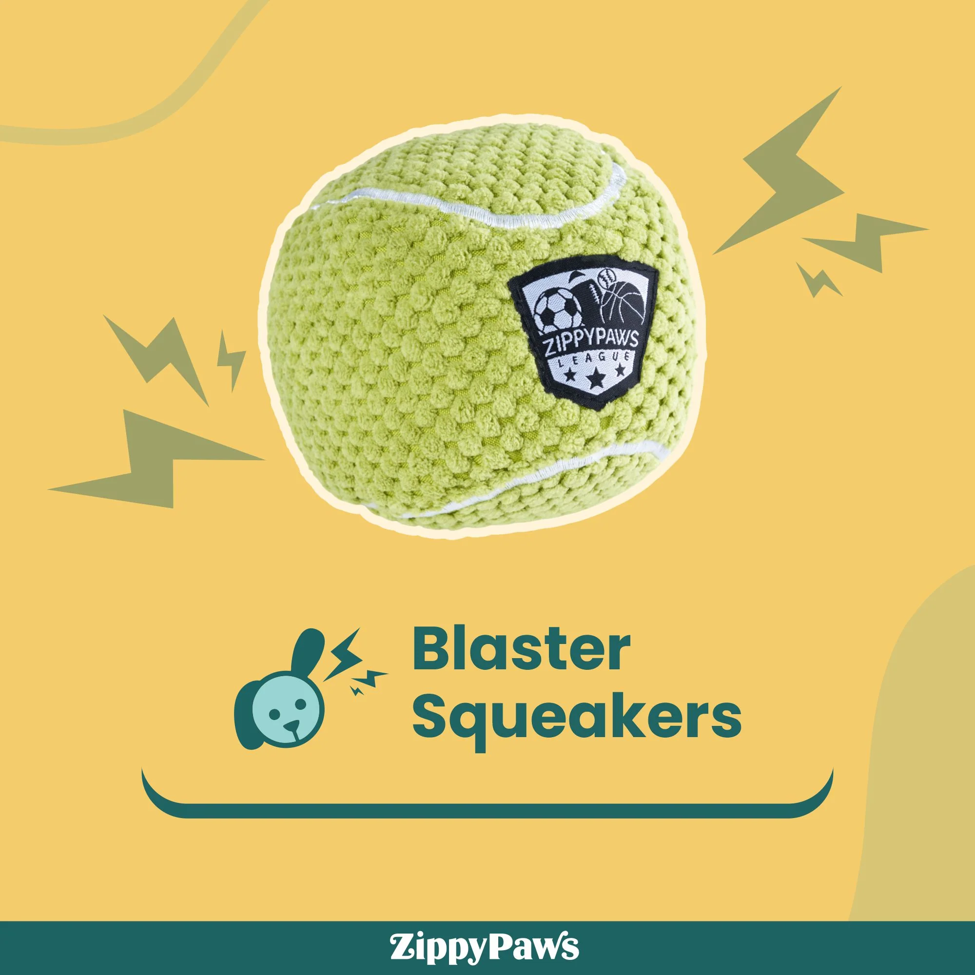 Zippy Paws SportsBallz Tennis Ball Plush Toy for Dogs - Image 4