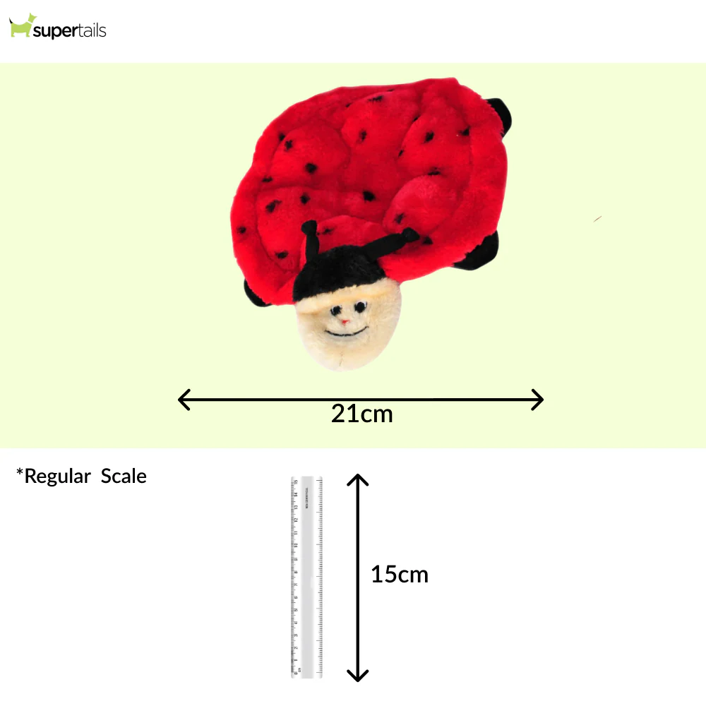 Zippy Paws Squeakie Crawler Betsey the Ladybug Plush Toy for Dogs - Image 2