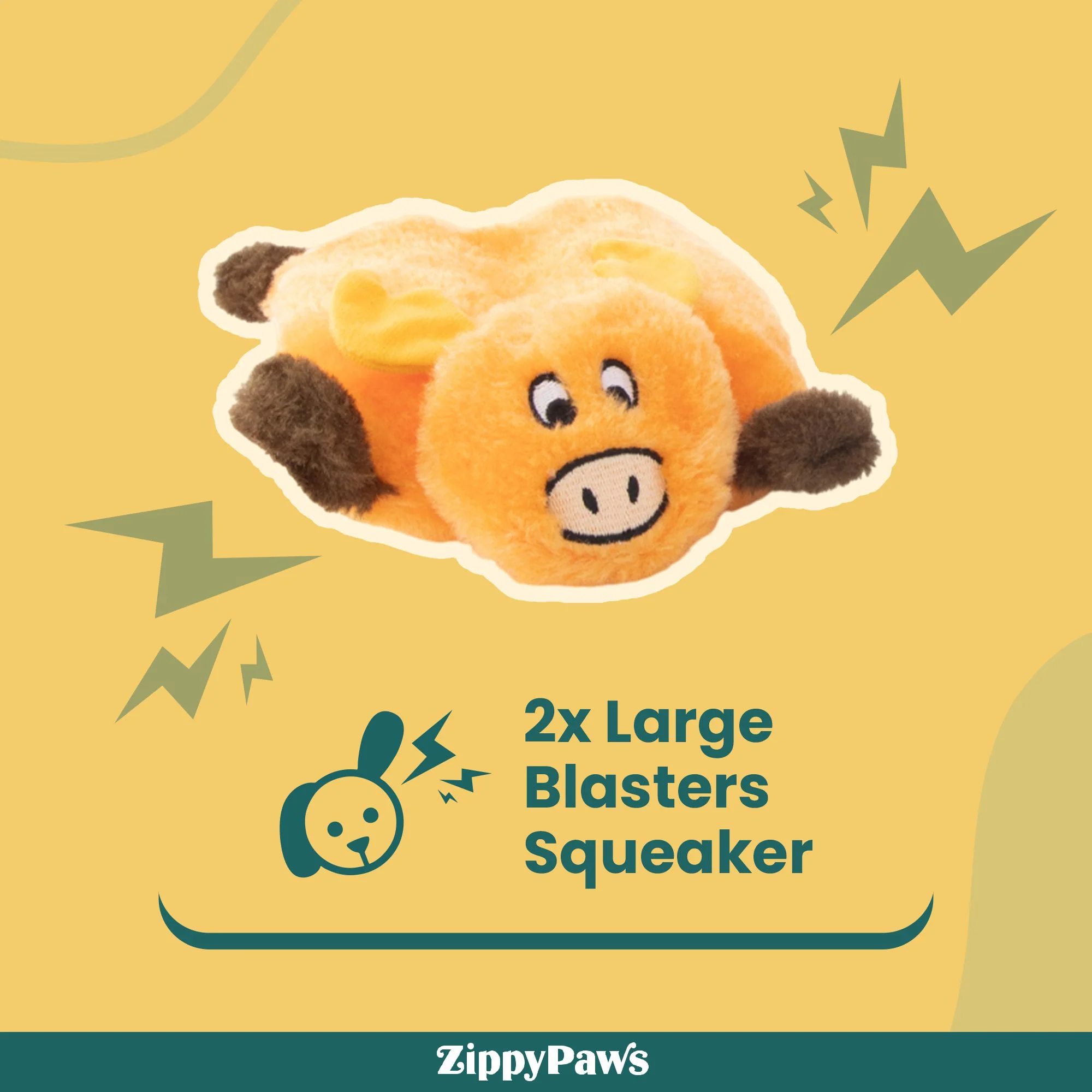 Zippy Paws Squeakie Pads Bear & Moose Plush Toy for Dogs - Image 4
