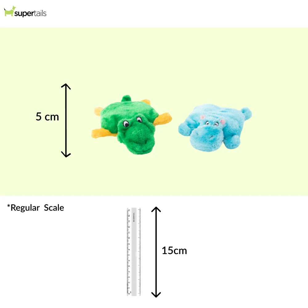 Zippy Paws Squeakie Pads Hippo & Aligator Plush Toy for Dogs - Image 2