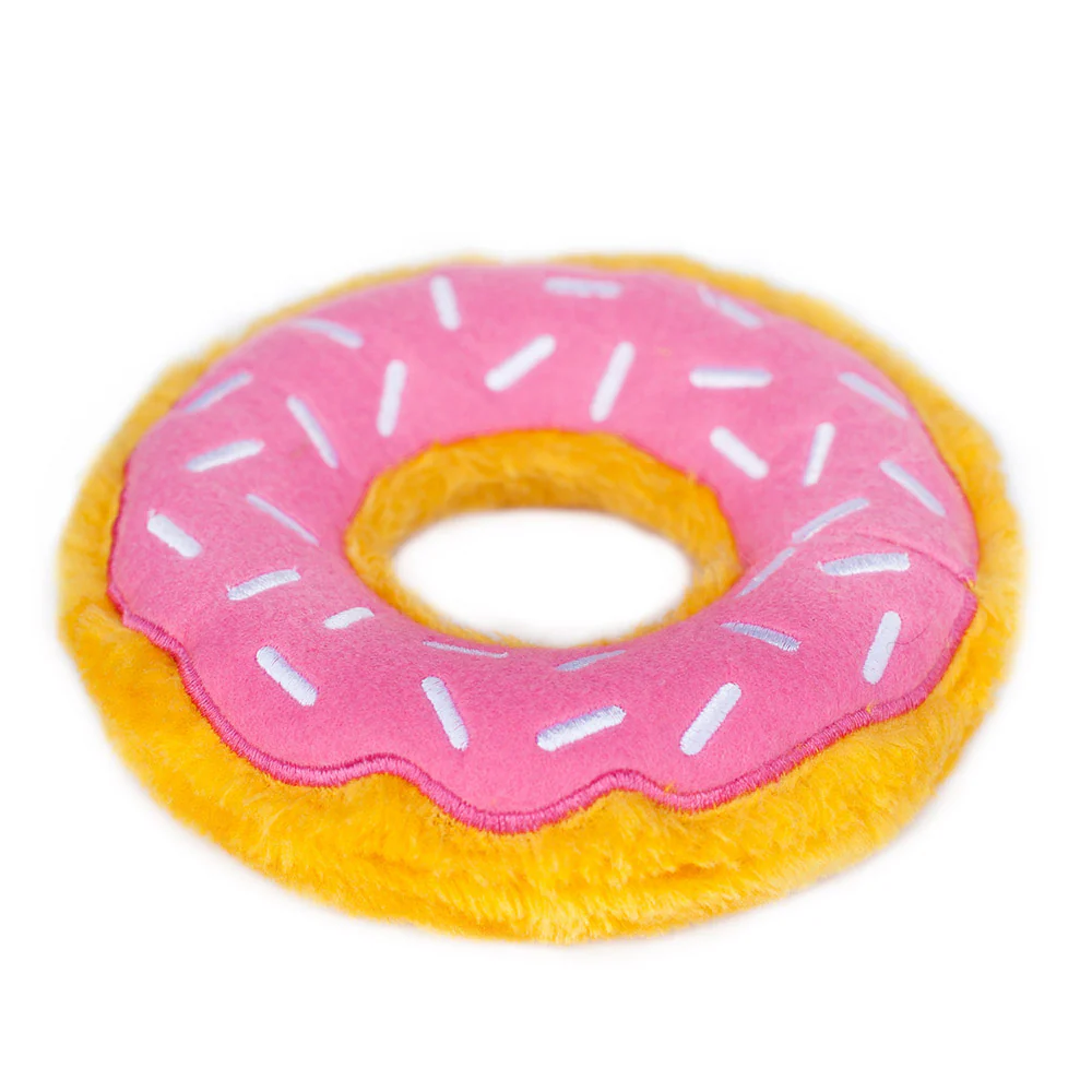 Zippy Paws Strawberry Donutz Plush Toy for Dogs - Image 3