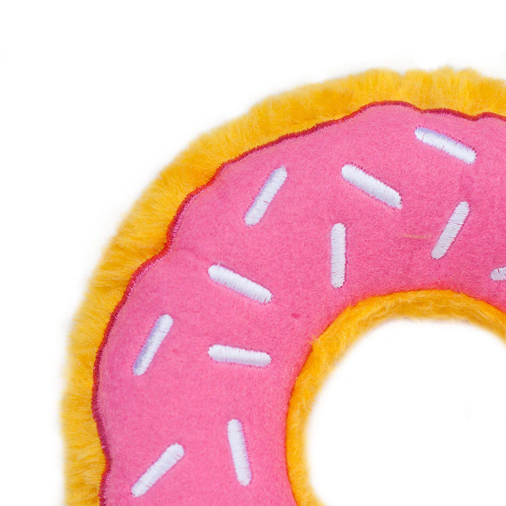 Zippy Paws Strawberry Donutz Plush Toy for Dogs - Image 5