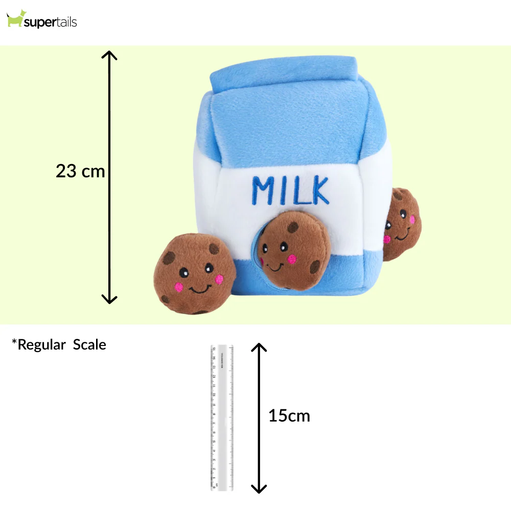 Zippy Paws Zippy Burrows Milk and Cookies Plush Toy for Dogs - Image 2