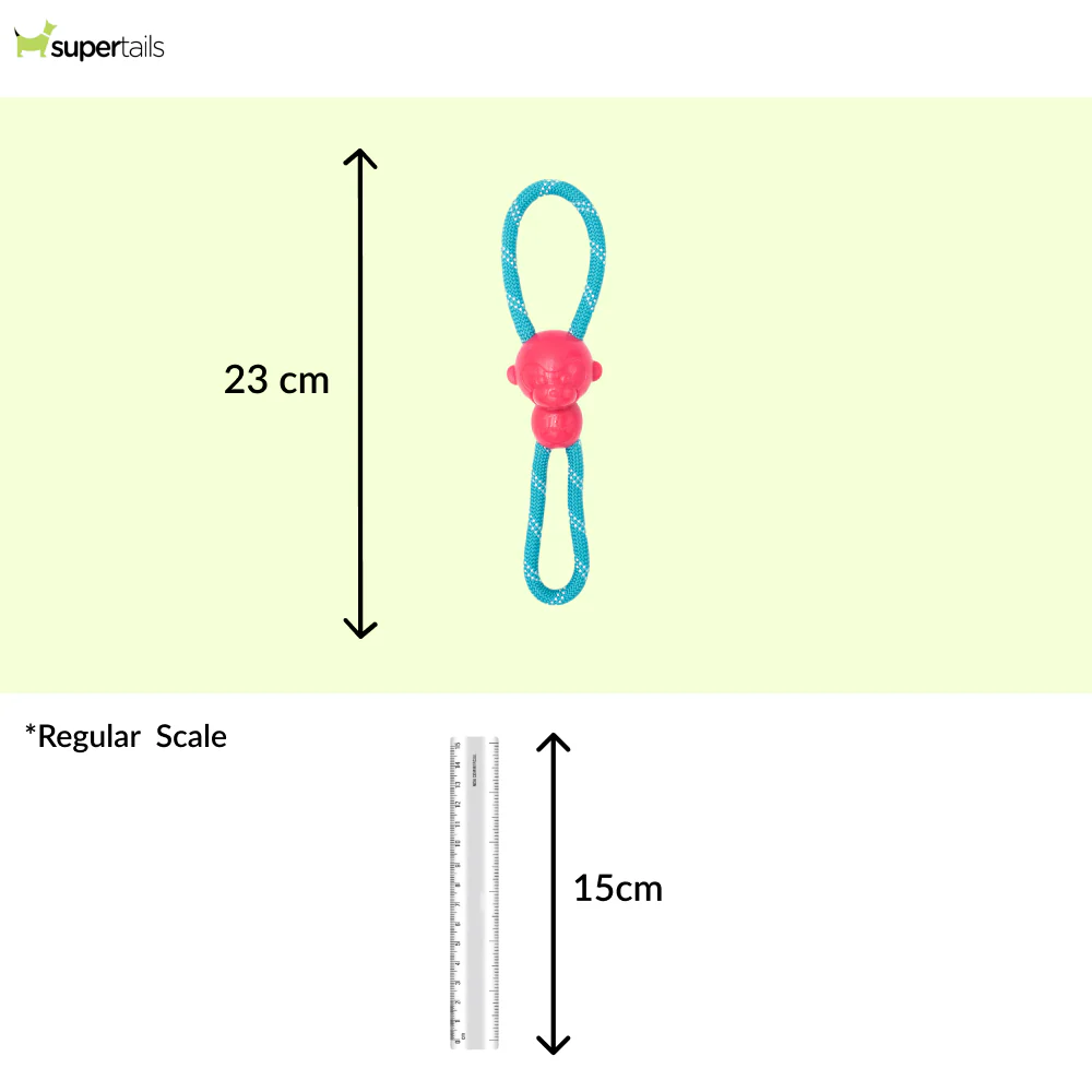 Zippy Paws ZippyTuff Monkey RopeTugz Plush Toy for Dogs (Pink) - Image 2