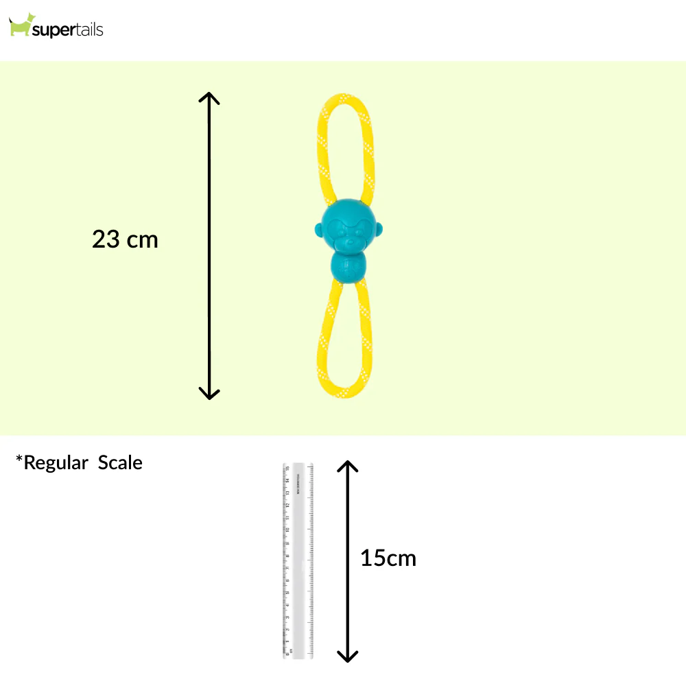 Zippy Paws ZippyTuff Monkey RopeTugz Plush Toy for Dogs (Teal) - Image 2