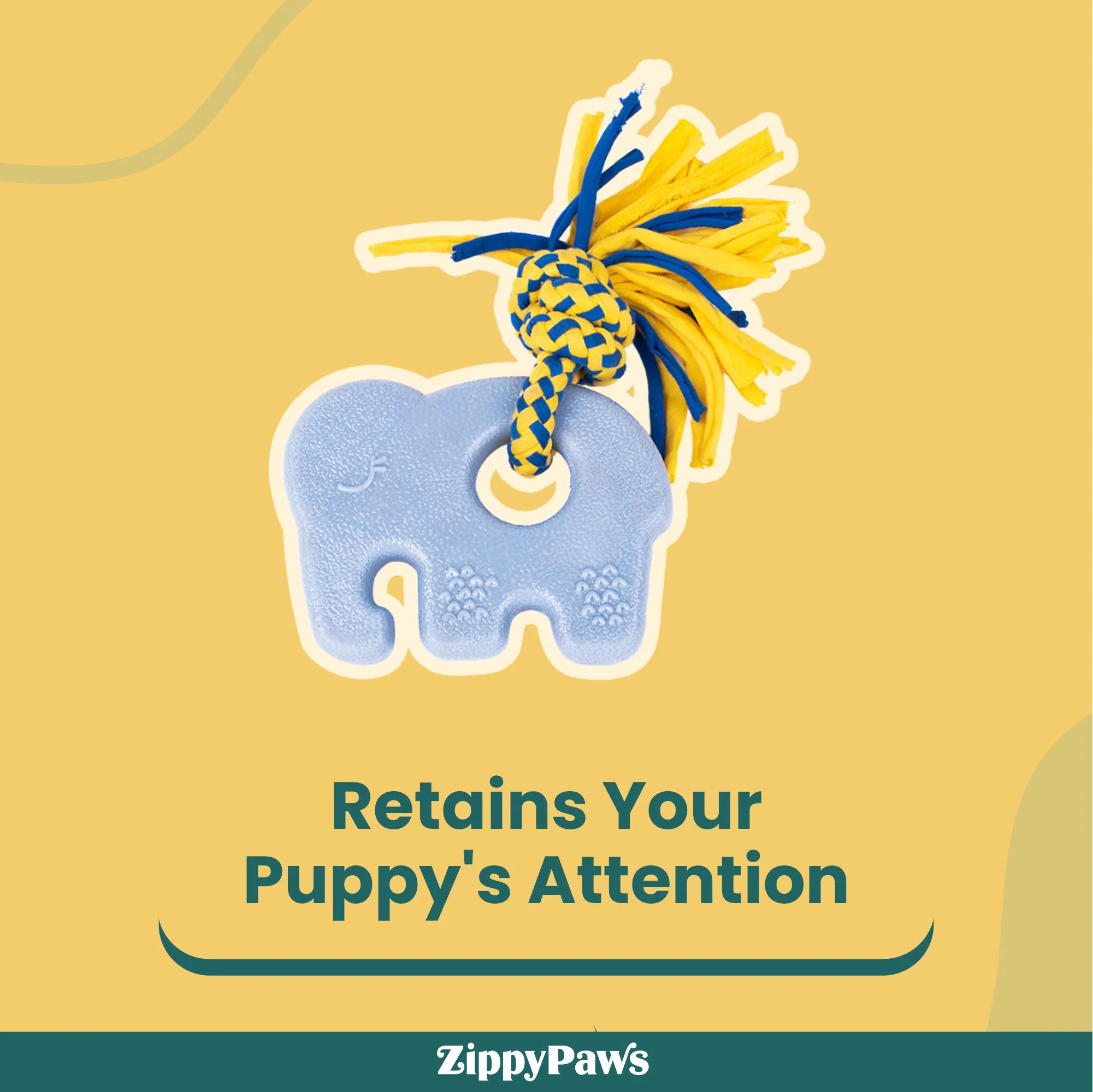 Zippy Paws ZippyTuff Teether Elliot the Elephant Plush Toy for Dogs - Image 2
