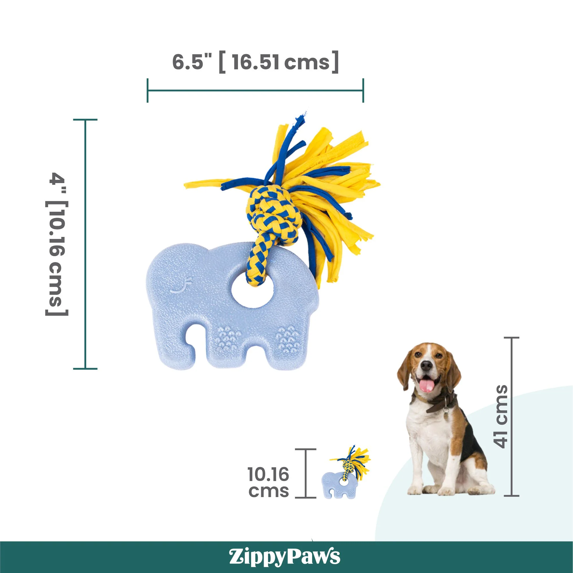 Zippy Paws ZippyTuff Teether Elliot the Elephant Plush Toy for Dogs - Image 9