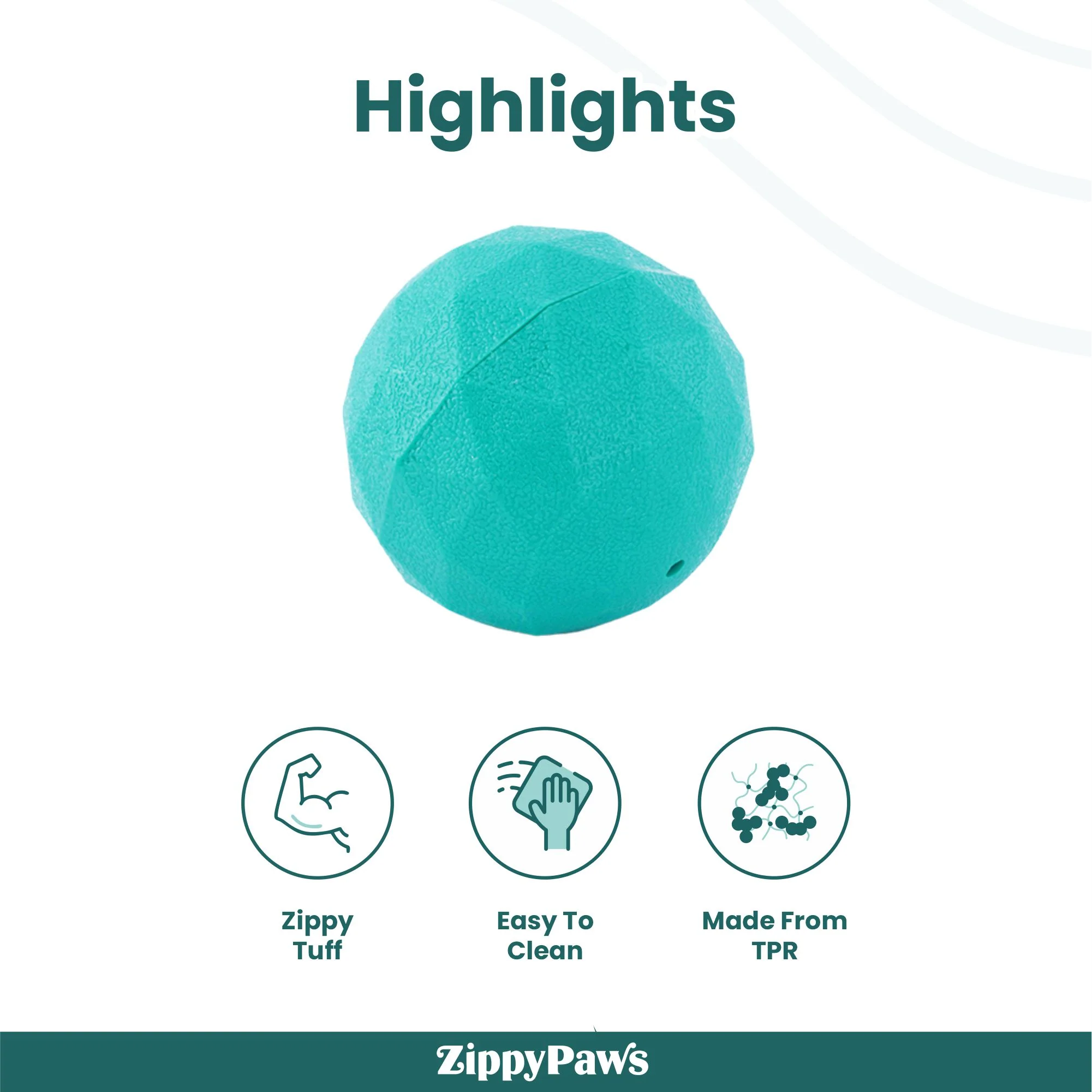 Zippy Paws ZippyTuff Waggle Ball Plush Toy for Dogs - Image 4