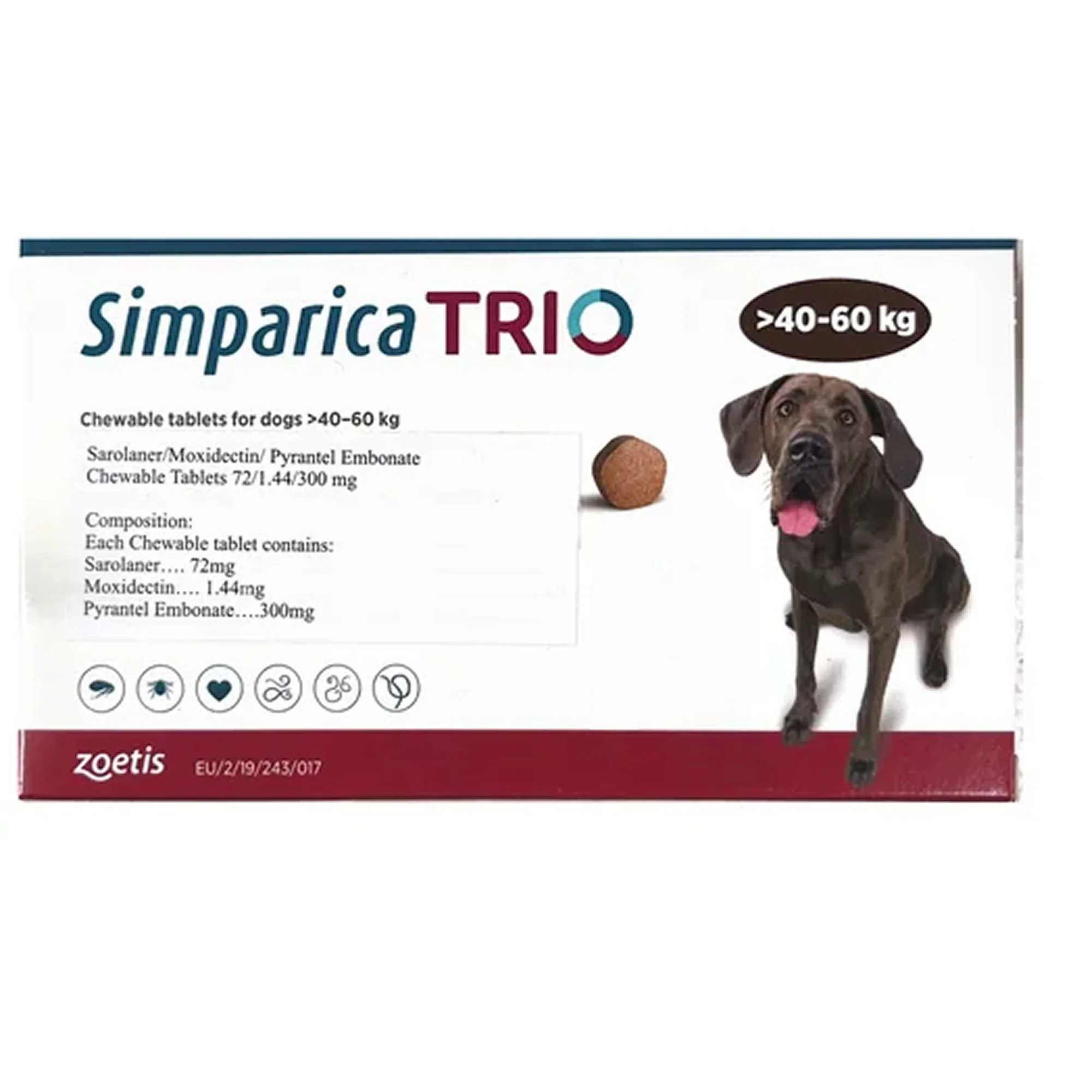 Zoetis Simparica Trio (Sarolaner) Tick and Flea Control Tablet for Dogs (1 tablet) - Image 5