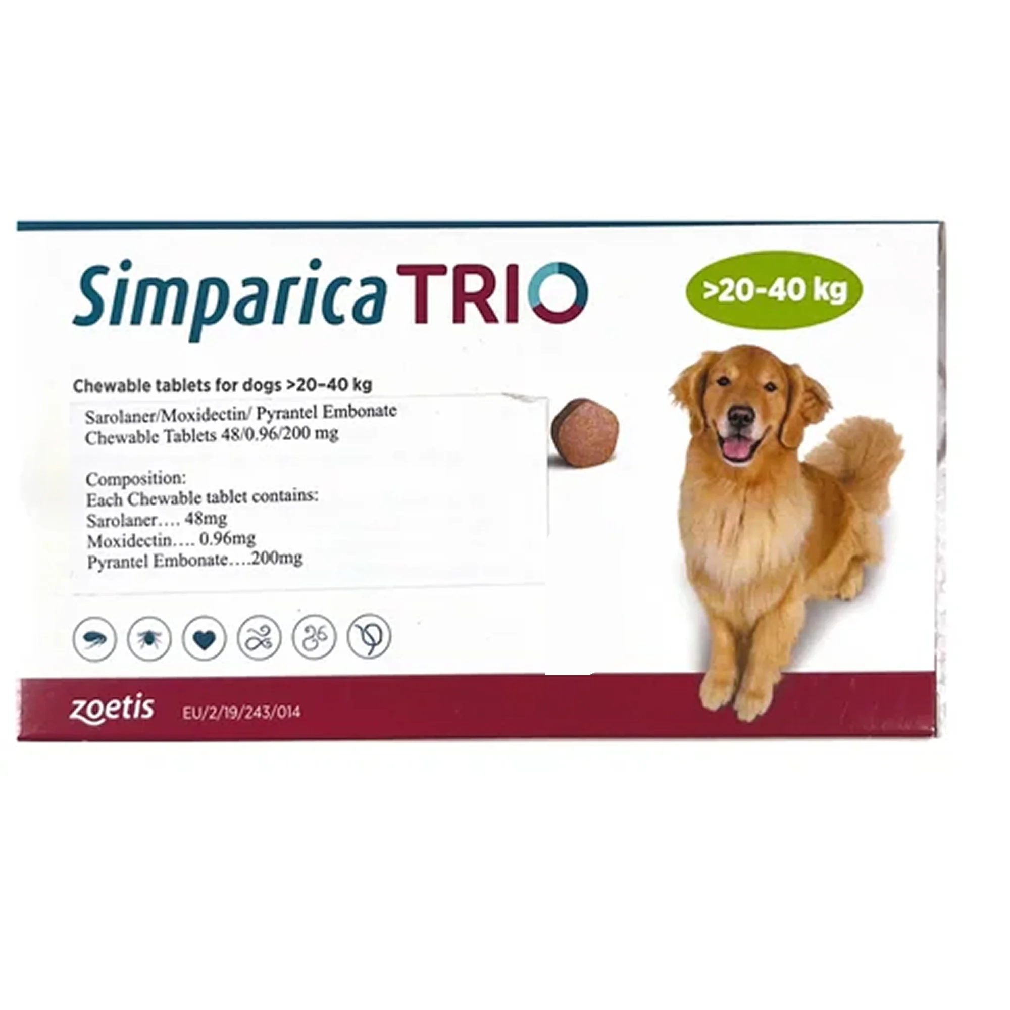 Zoetis Simparica Trio (Sarolaner) Tick and Flea Control Tablet for Dogs (1 tablet) - Image 4