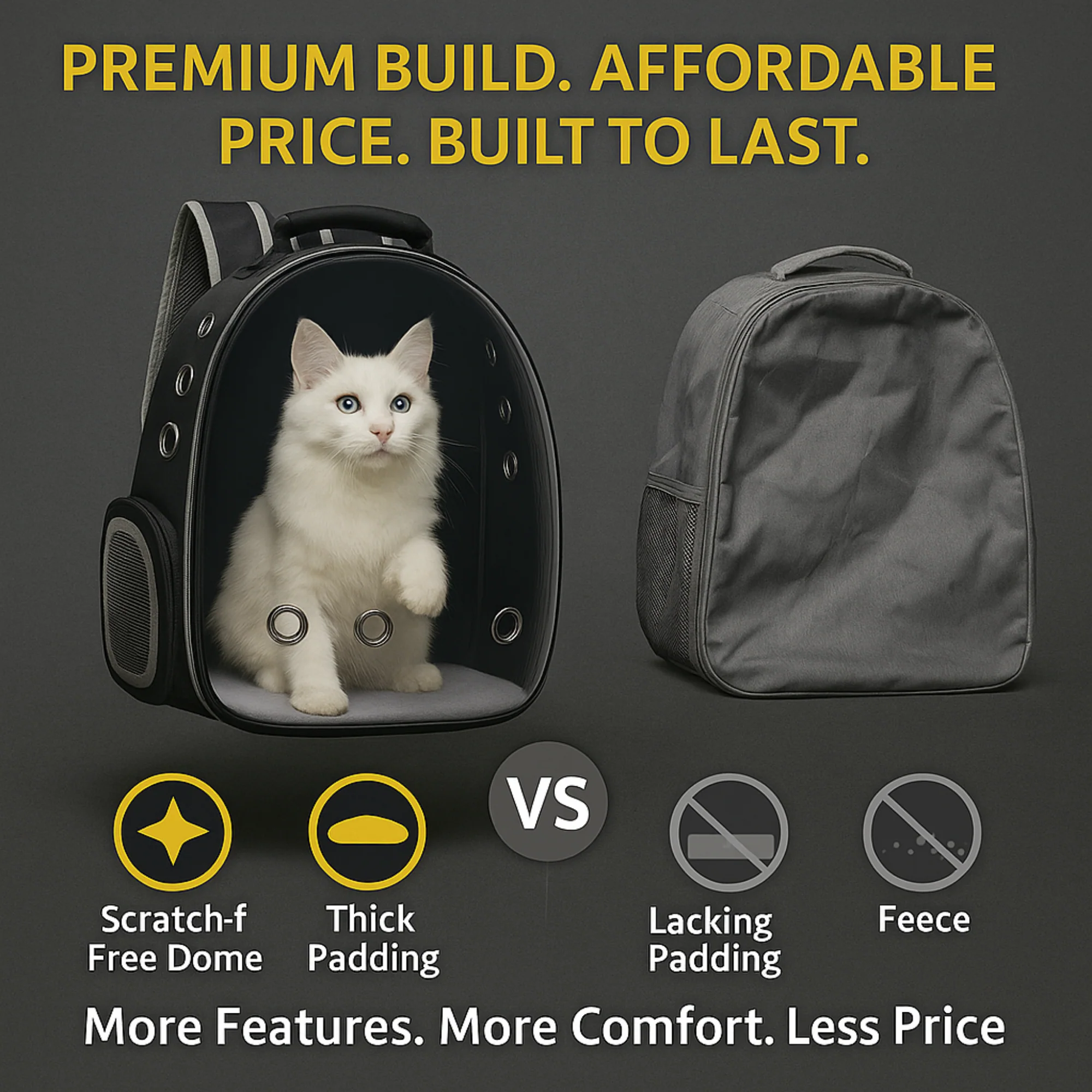 Zoivane Carrier Bag pack for Cats (Black) - Image 10