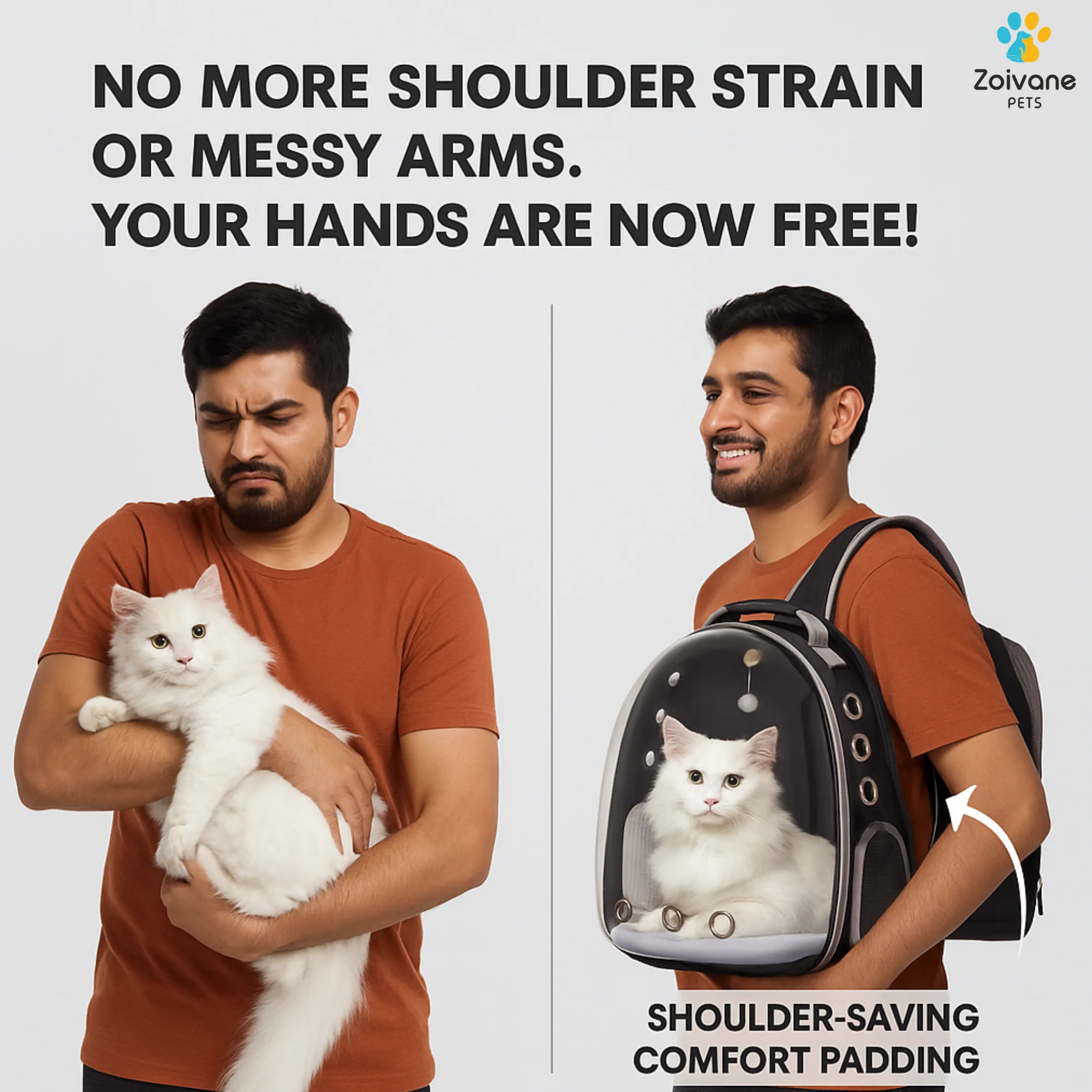 Zoivane Carrier Bag pack for Cats (Black) - Image 2