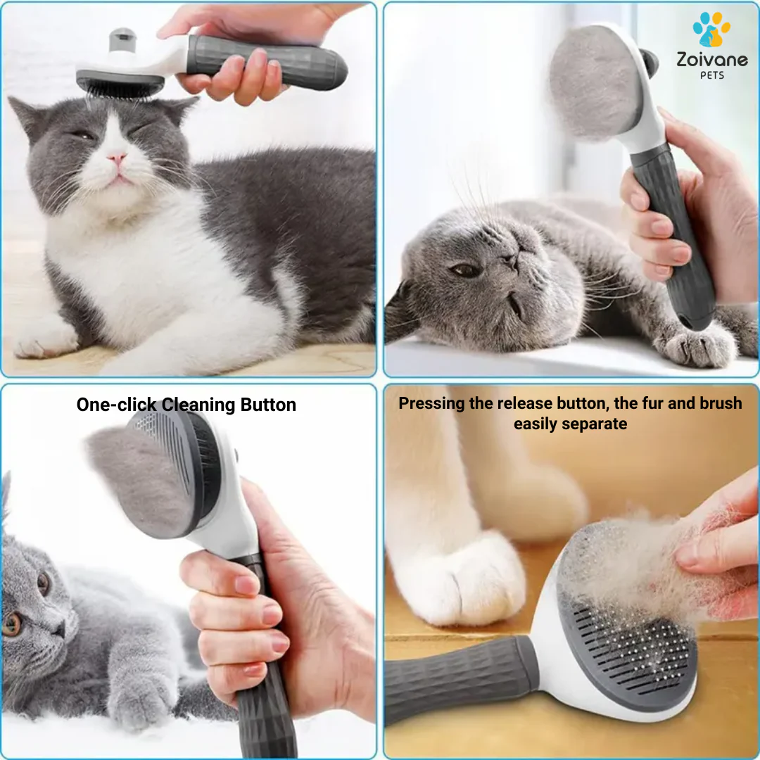 Zoivane Self Cleaning Slicker Comb for Dogs and Cats (Blue) - Image 2