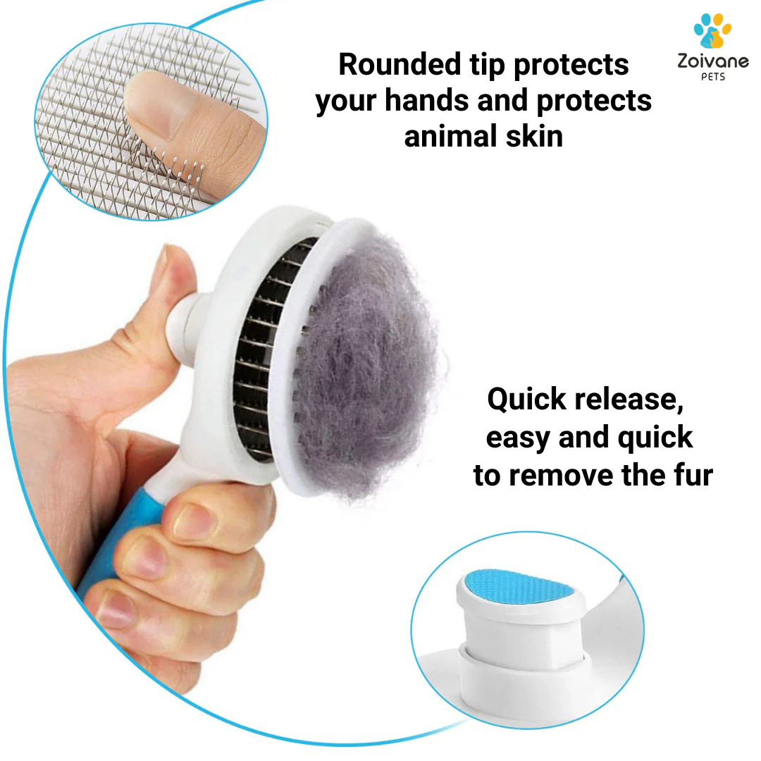 Zoivane Self Cleaning Slicker Comb for Dogs and Cats (Blue) - Image 4