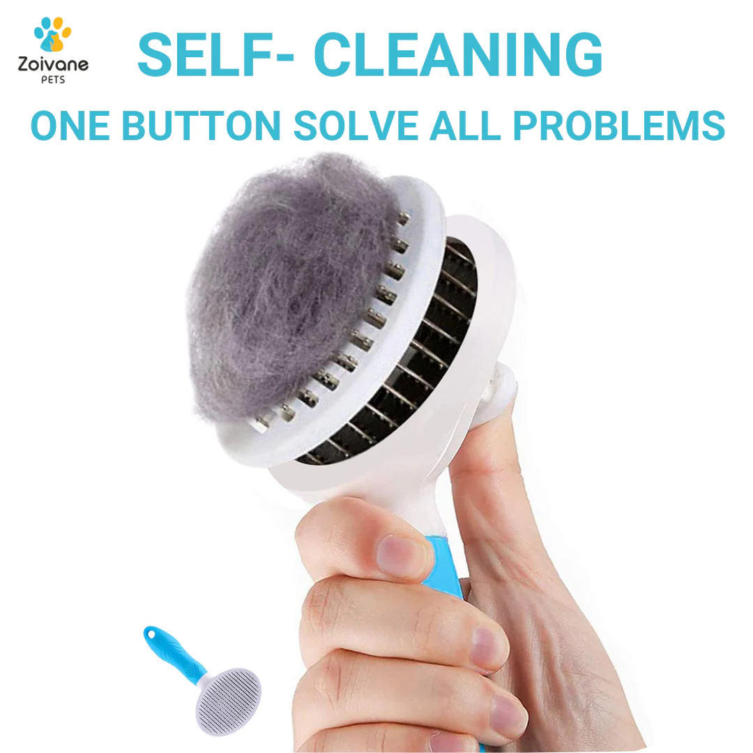 Zoivane Self Cleaning Slicker Comb for Dogs and Cats (Blue) - Image 9