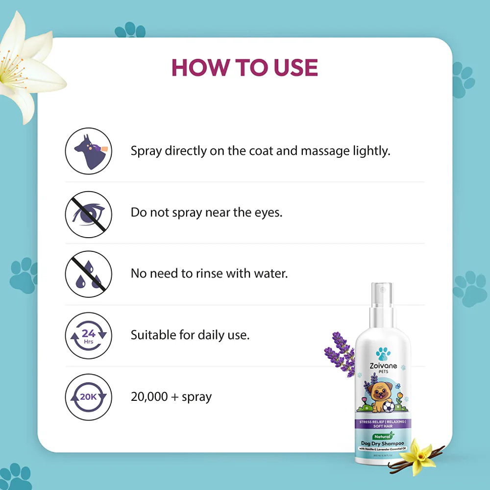 Zoivane Vanilla & Lavender Waterless Shampoo for Dogs - Image 5