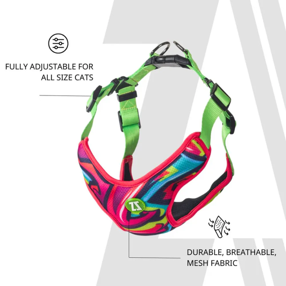 Zoomiez Adjustable Drip Printed Soft Mesh Harness for Cats - Image 3