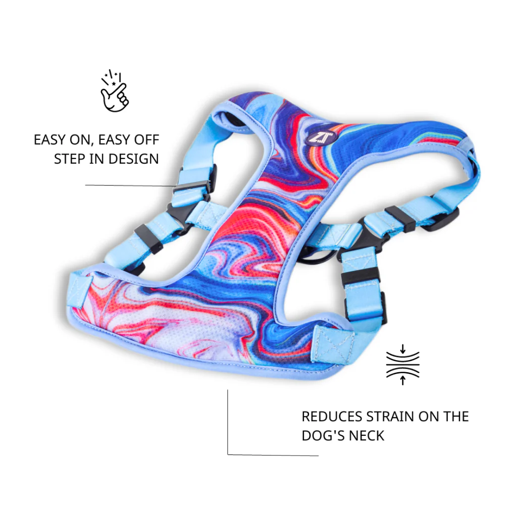 Zoomiez Adjustable Fluid Printed Step in Mesh Harness for Dogs - Image 3