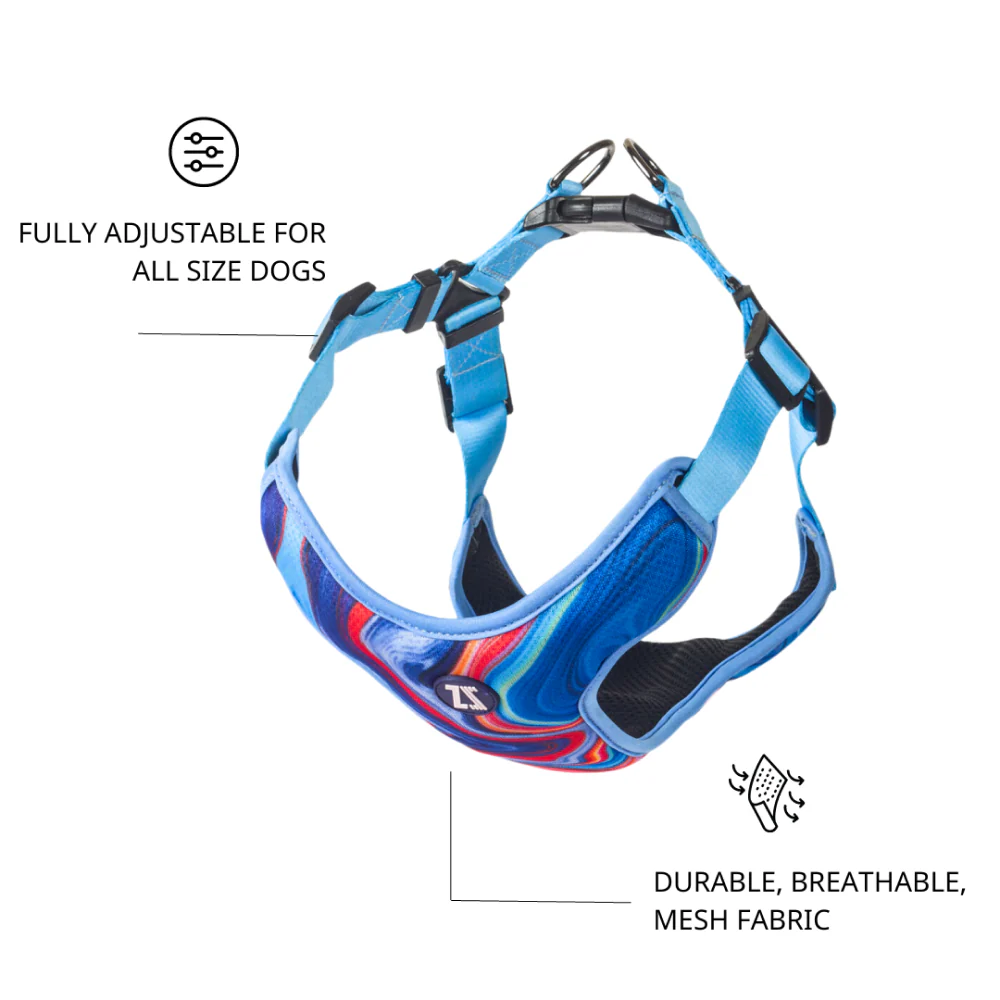 Zoomiez Adjustable Fluid Printed Step in Mesh Harness for Dogs - Image 4
