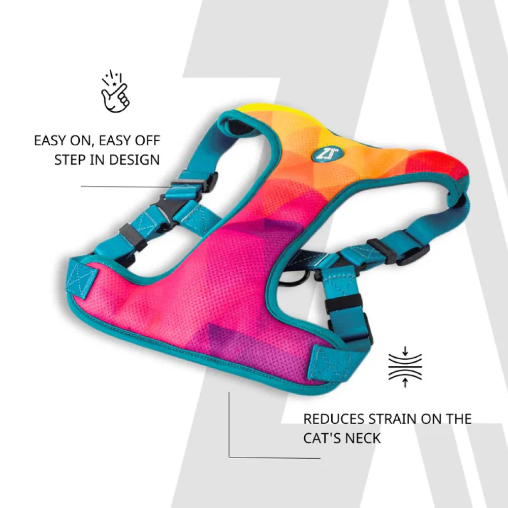 Zoomiez Adjustable Solar Printed Soft Mesh Harness for Cats - Image 3