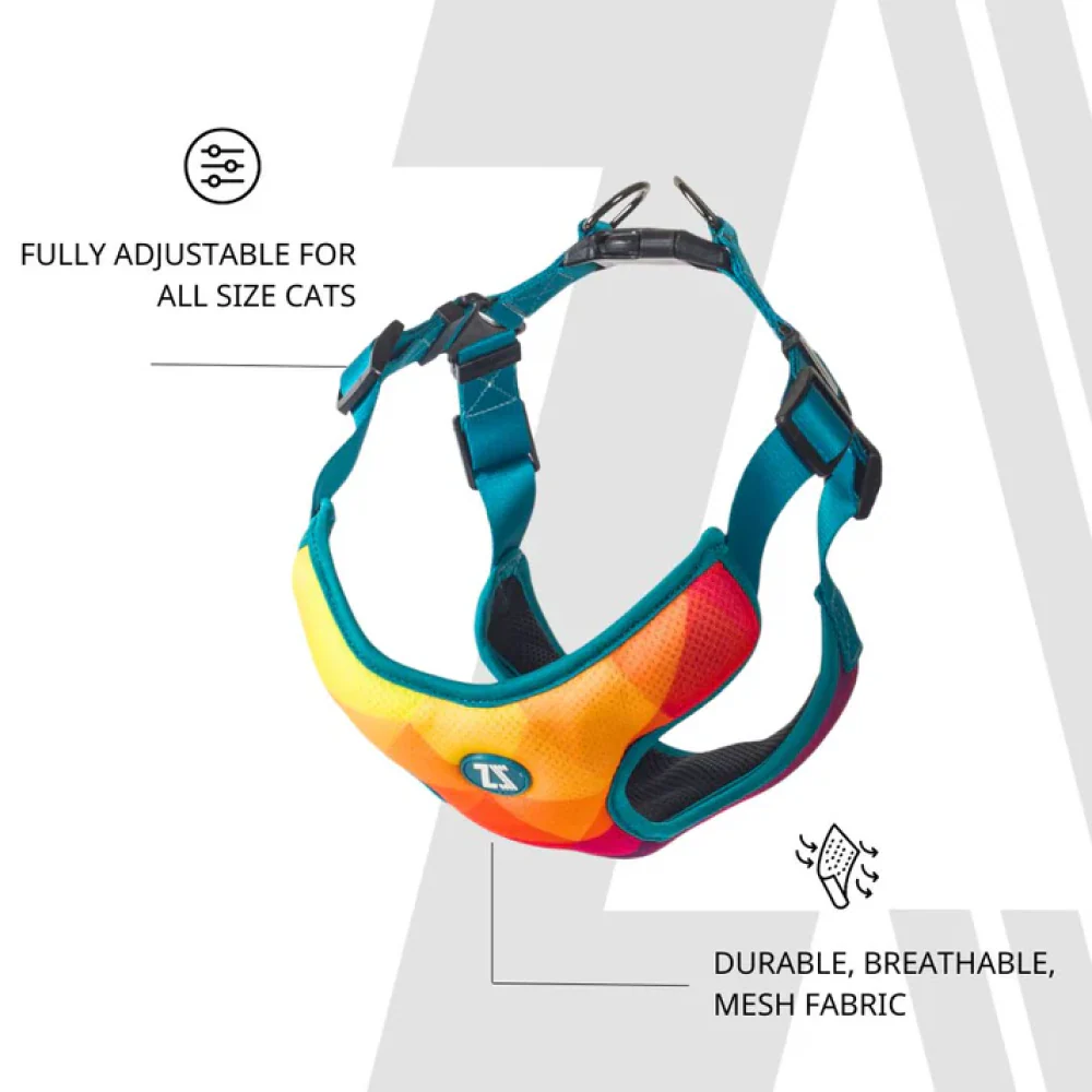 Zoomiez Adjustable Solar Printed Soft Mesh Harness for Cats - Image 4