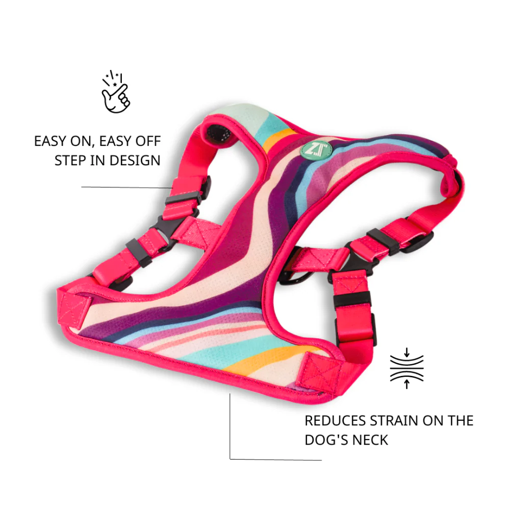 Zoomiez Adjustable Swirl Printed Step in Mesh Harness for Dogs - Image 4