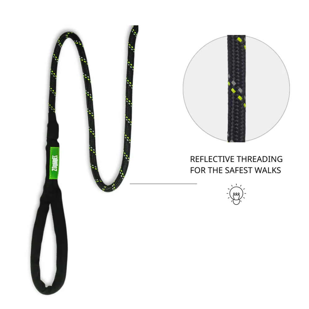 Zoomiez Tuff Rope Leash for Dogs (Black) - Image 3